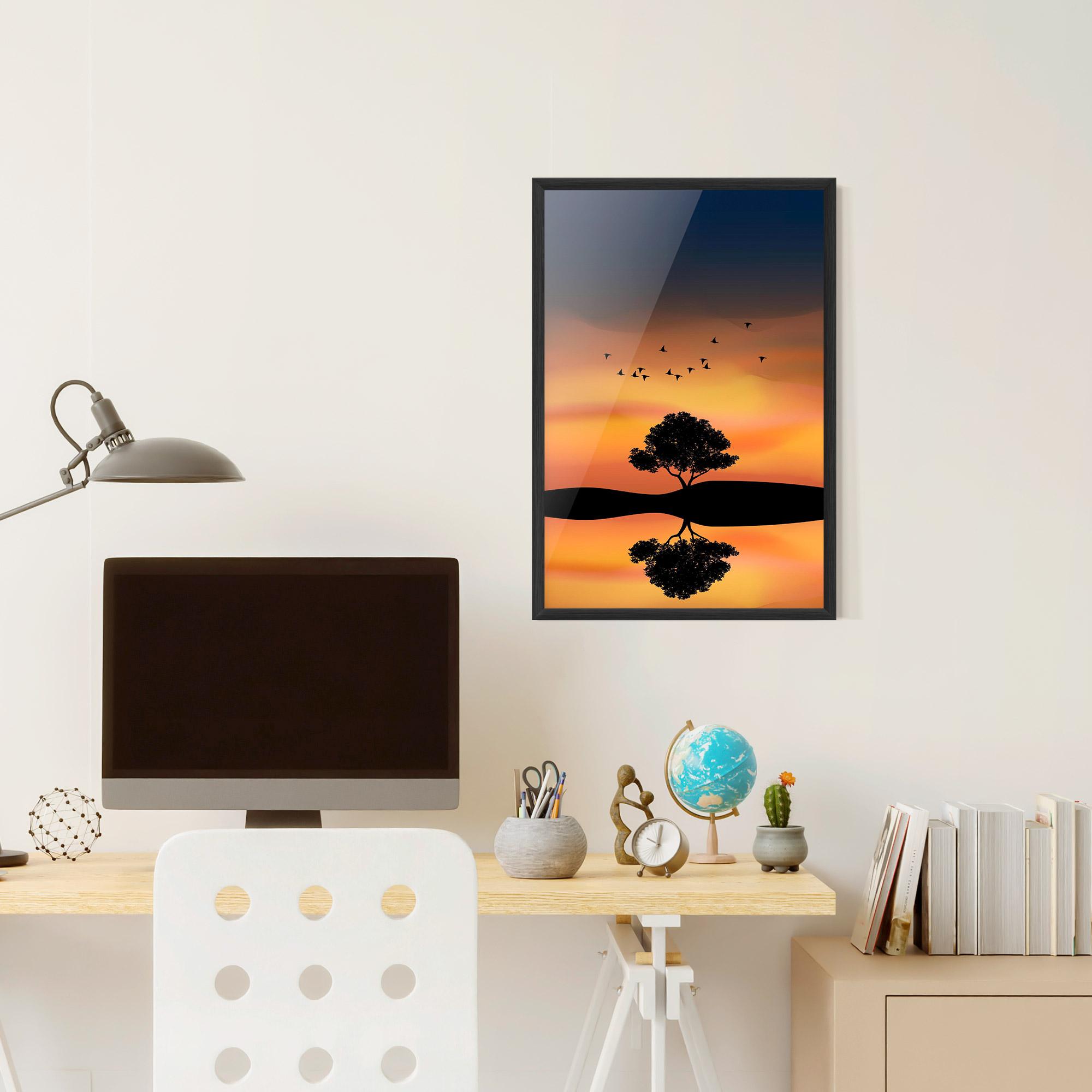 Gerahmte Poster Sundown Reflection mockup 6