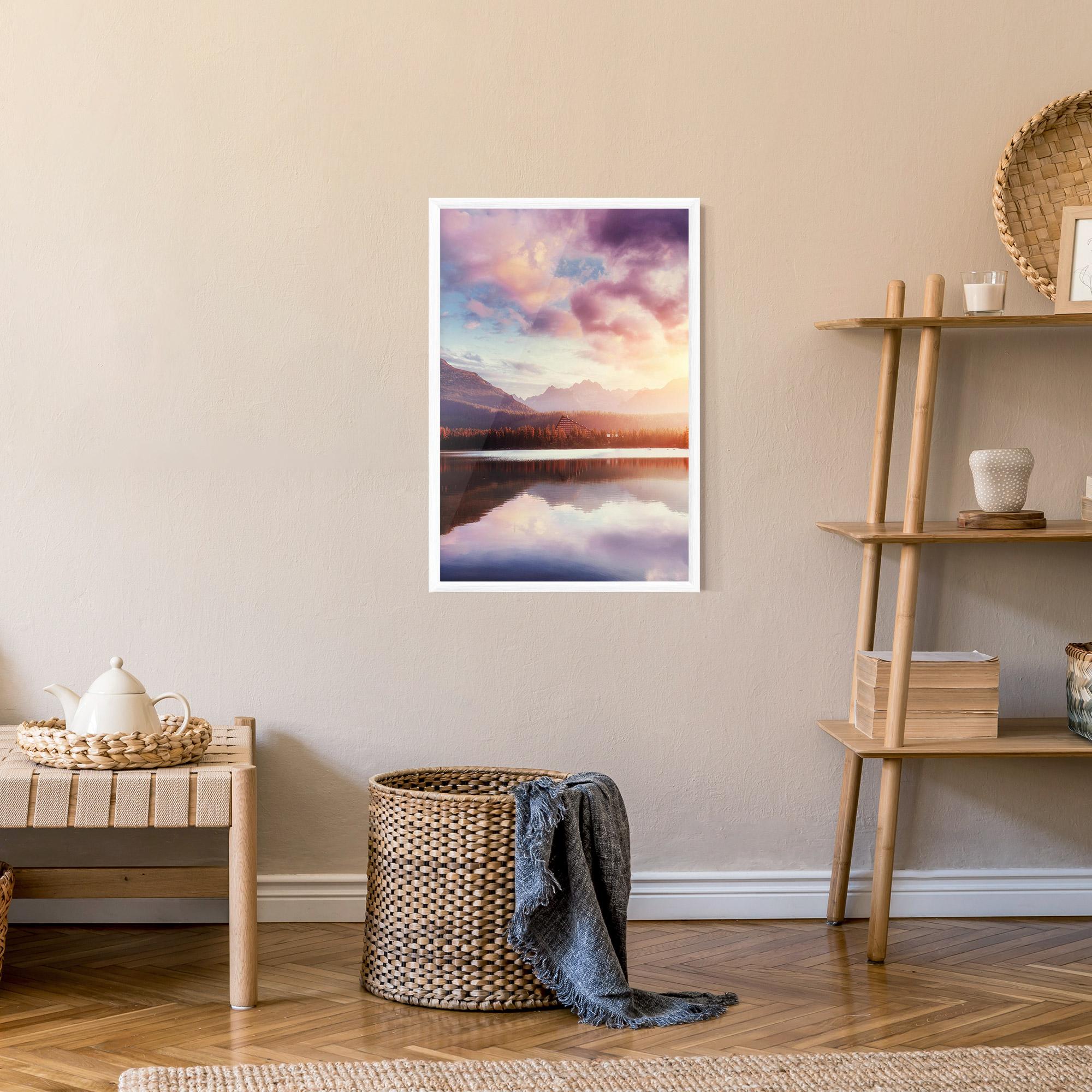 Gerahmte Poster Orange Lake Light mockup 9