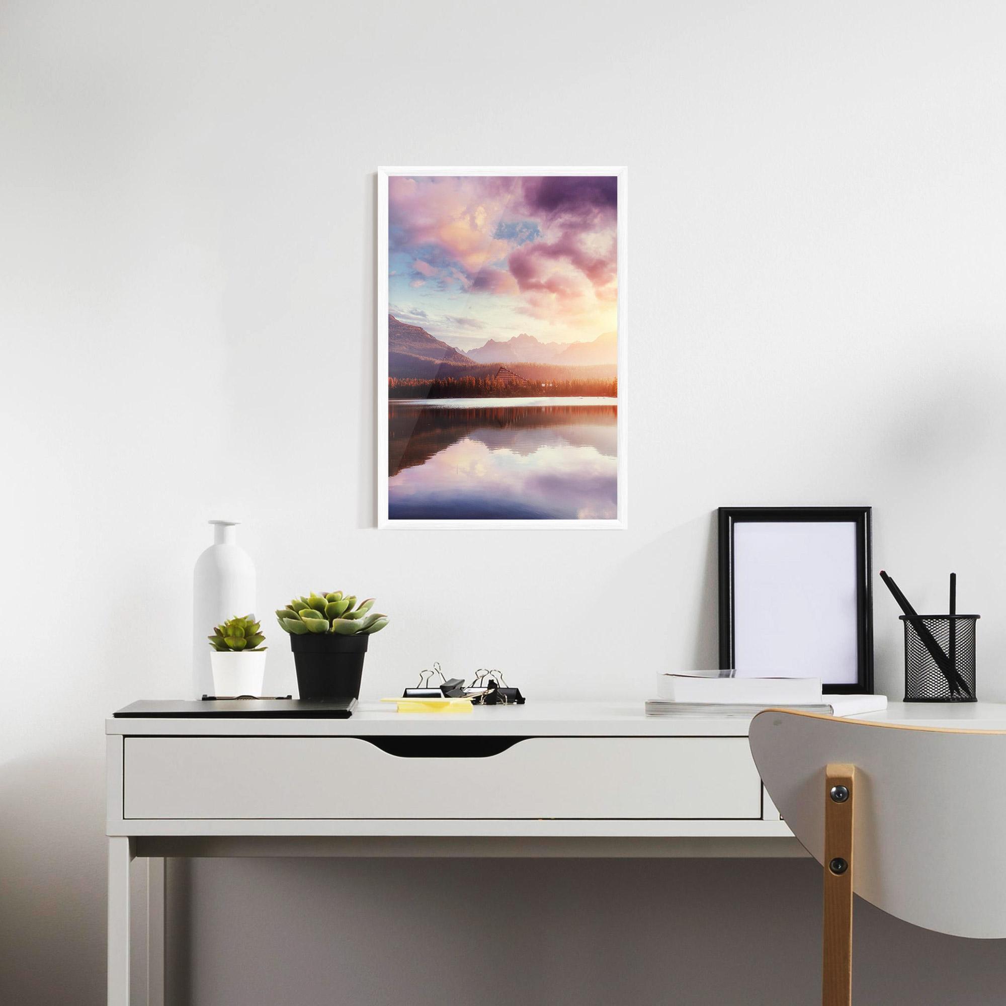 Gerahmte Poster Orange Lake Light mockup 7