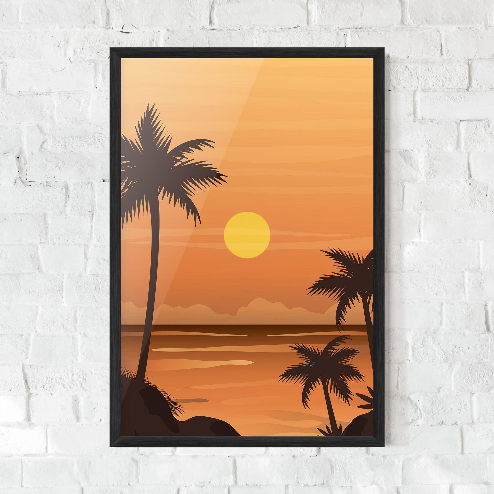 Gerahmte Poster Sunset Beach 01 mockup 0