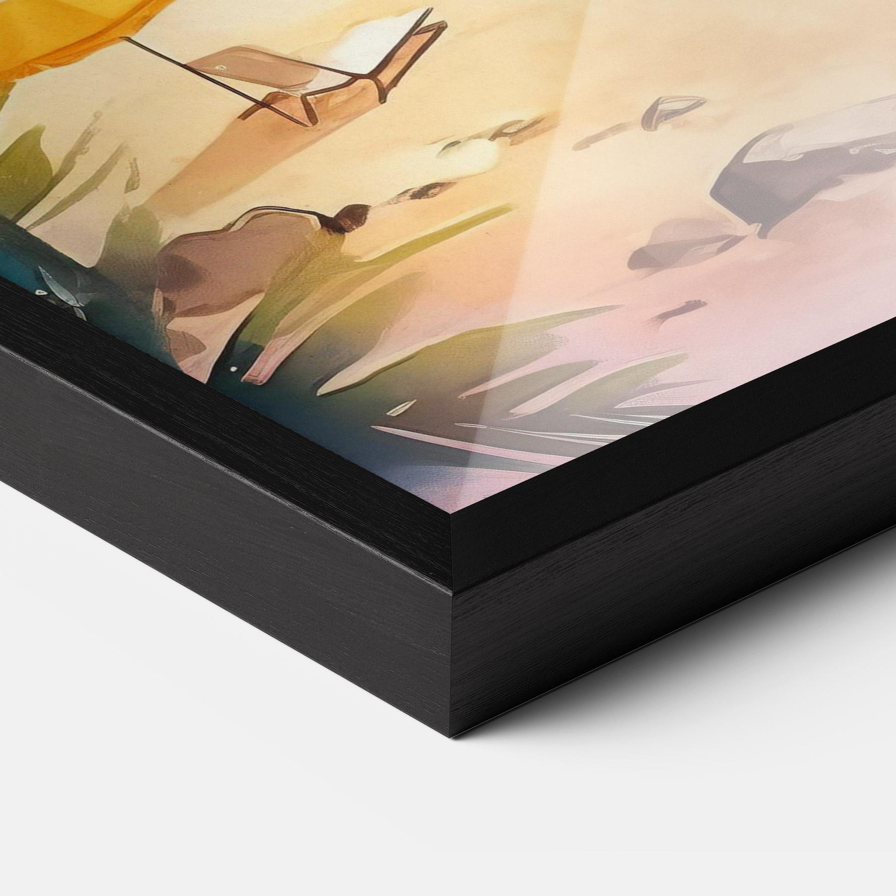 Gerahmte Poster Umbrellas Beach Art mockup 3