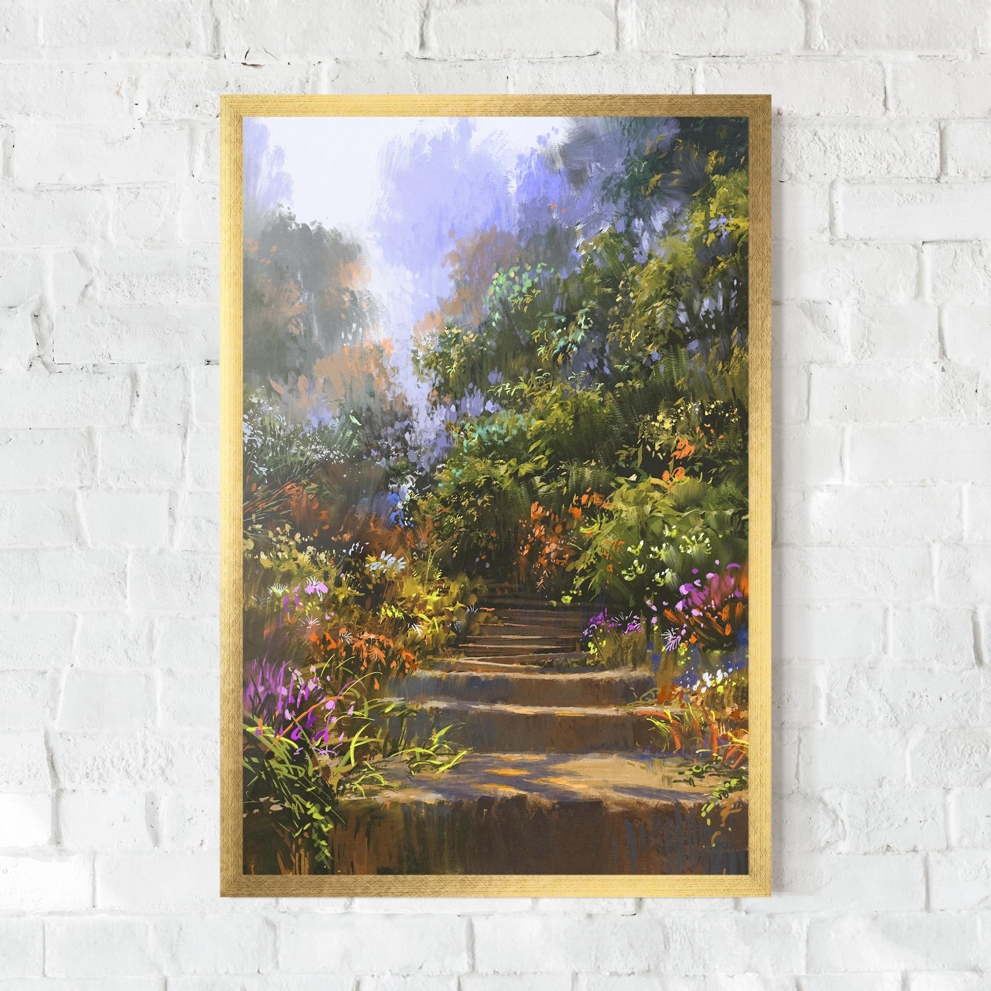 Gerahmte Poster Spring Staircase Painting mockup 0