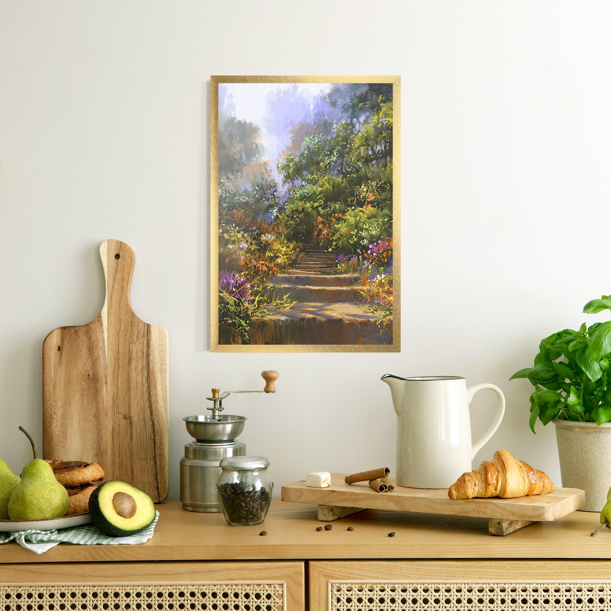 Gerahmte Poster Spring Staircase Painting mockup 8