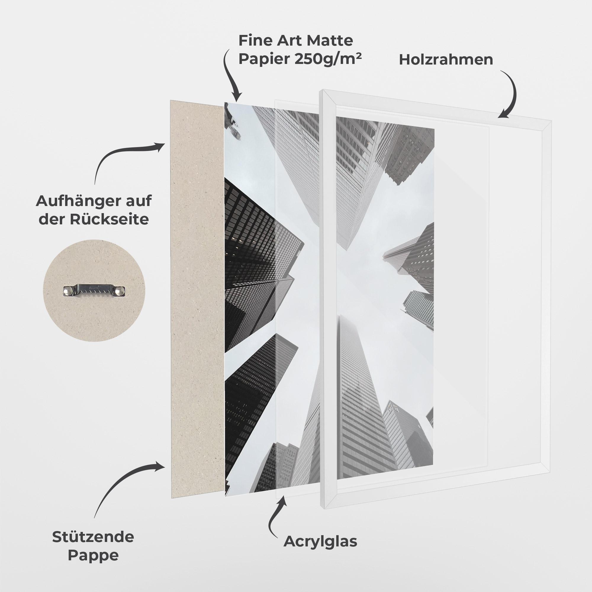 Gerahmte Poster High Grey Building mockup 1