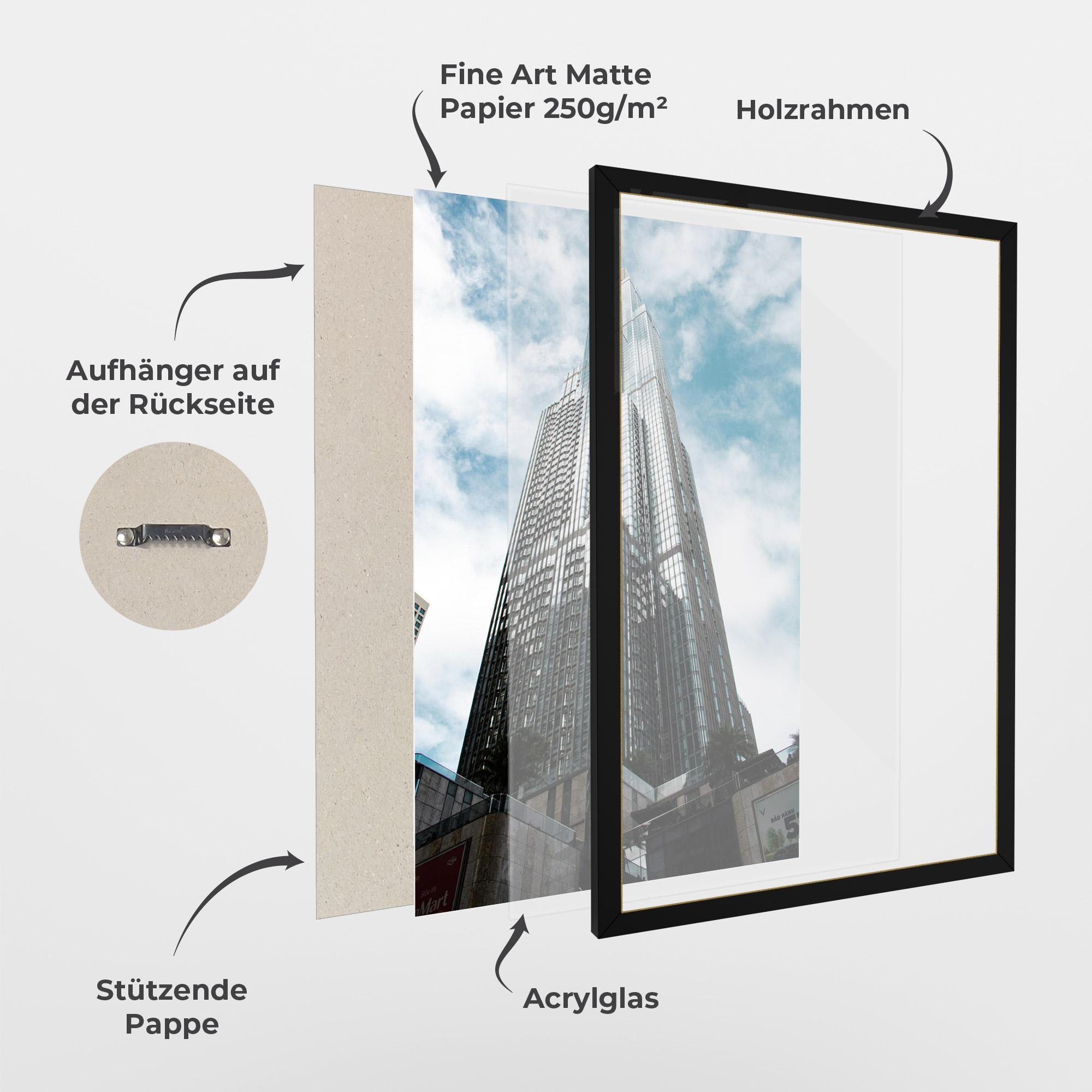 Gerahmte Poster High Building Sky mockup 1