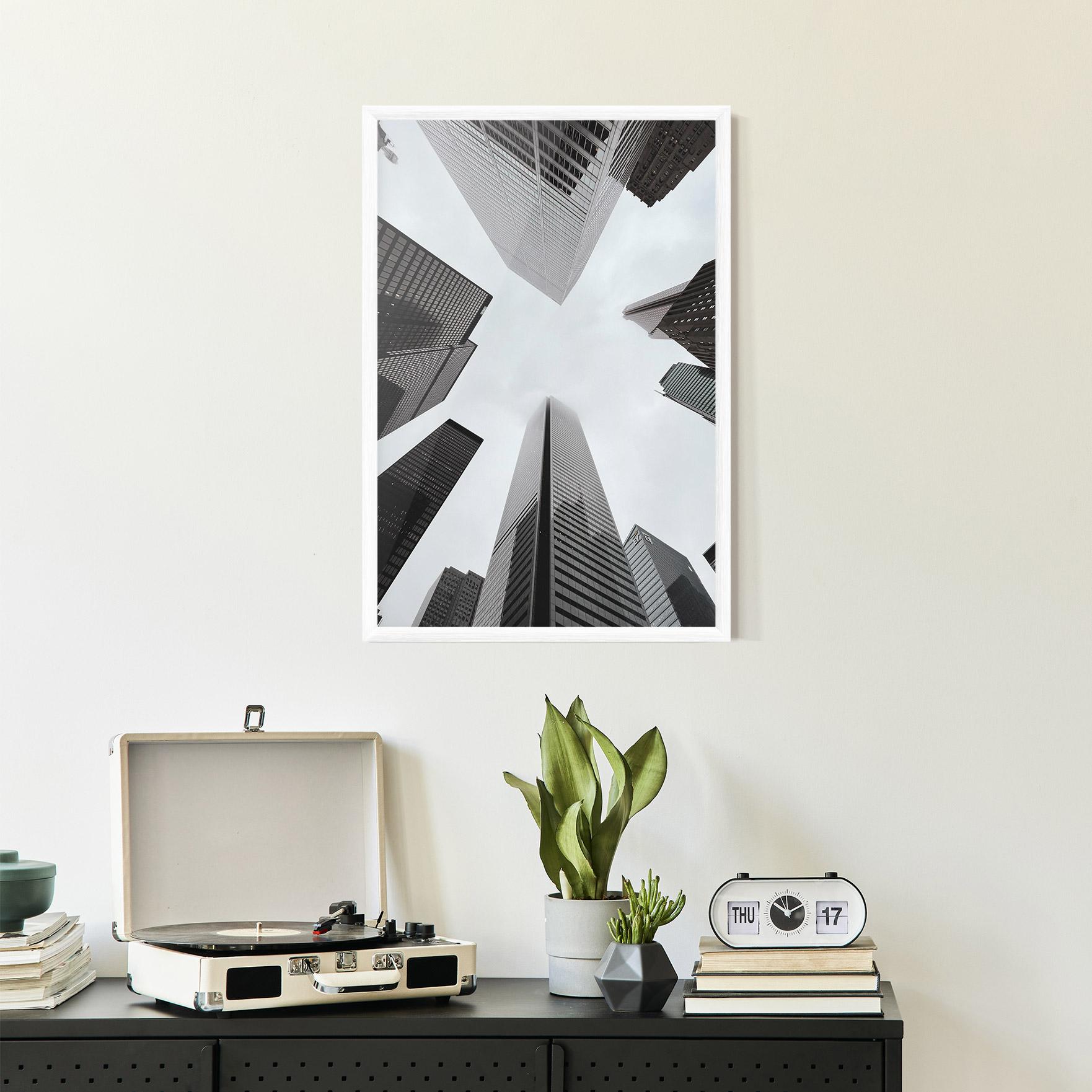 Gerahmte Poster High Grey Building mockup 2