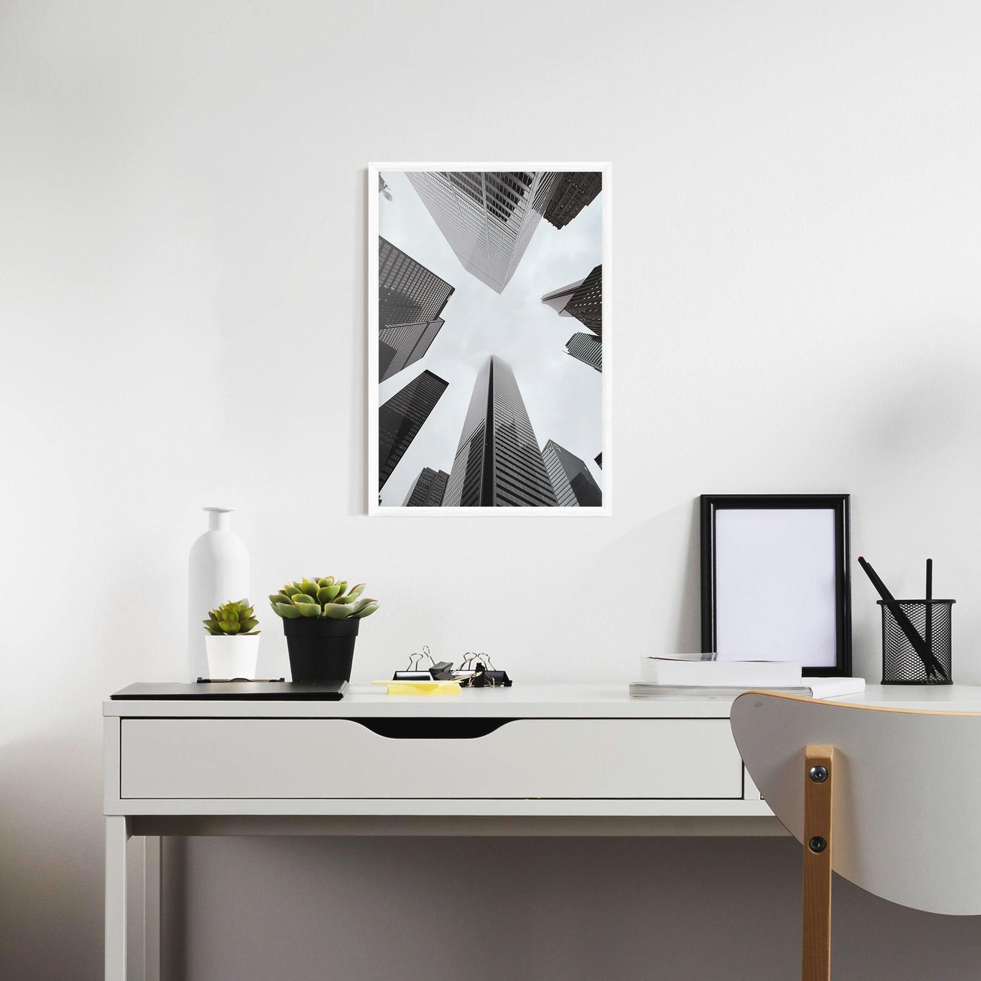 Gerahmte Poster High Grey Building mockup 7