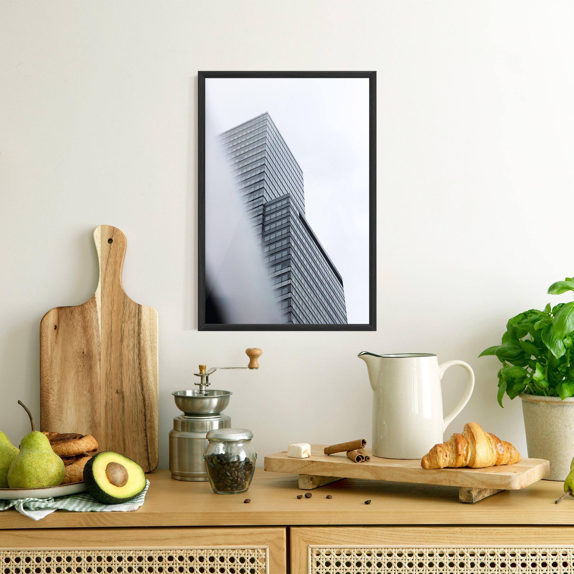 Gerahmte Poster Grey White Building mockup 8