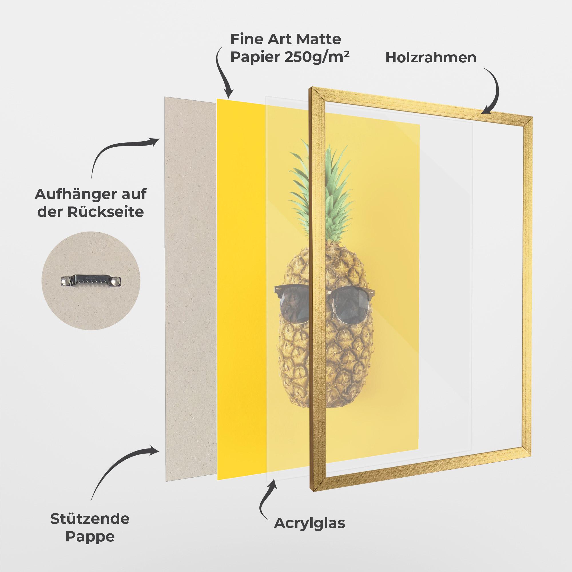 Gerahmte Poster Fresh Pineapple mockup 1