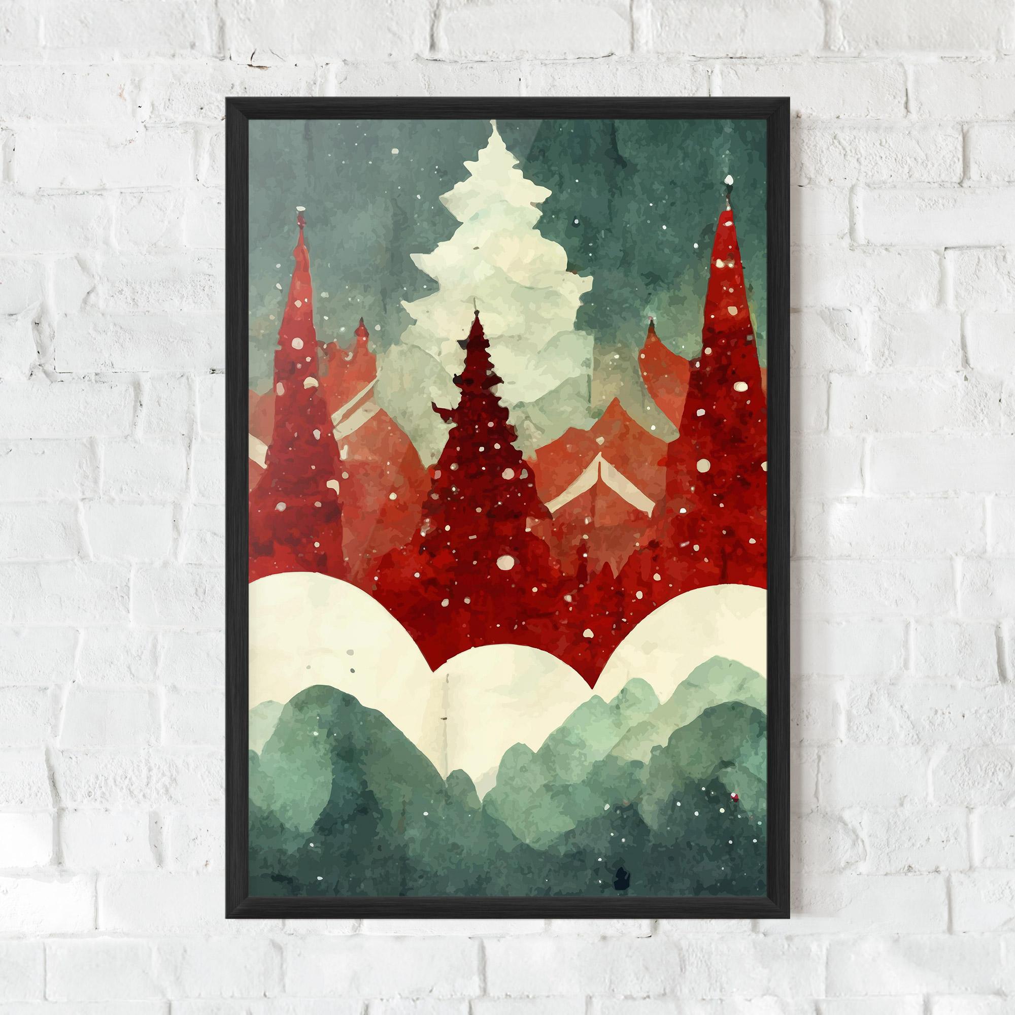 Gerahmte Poster Christmas Landscape mockup 0