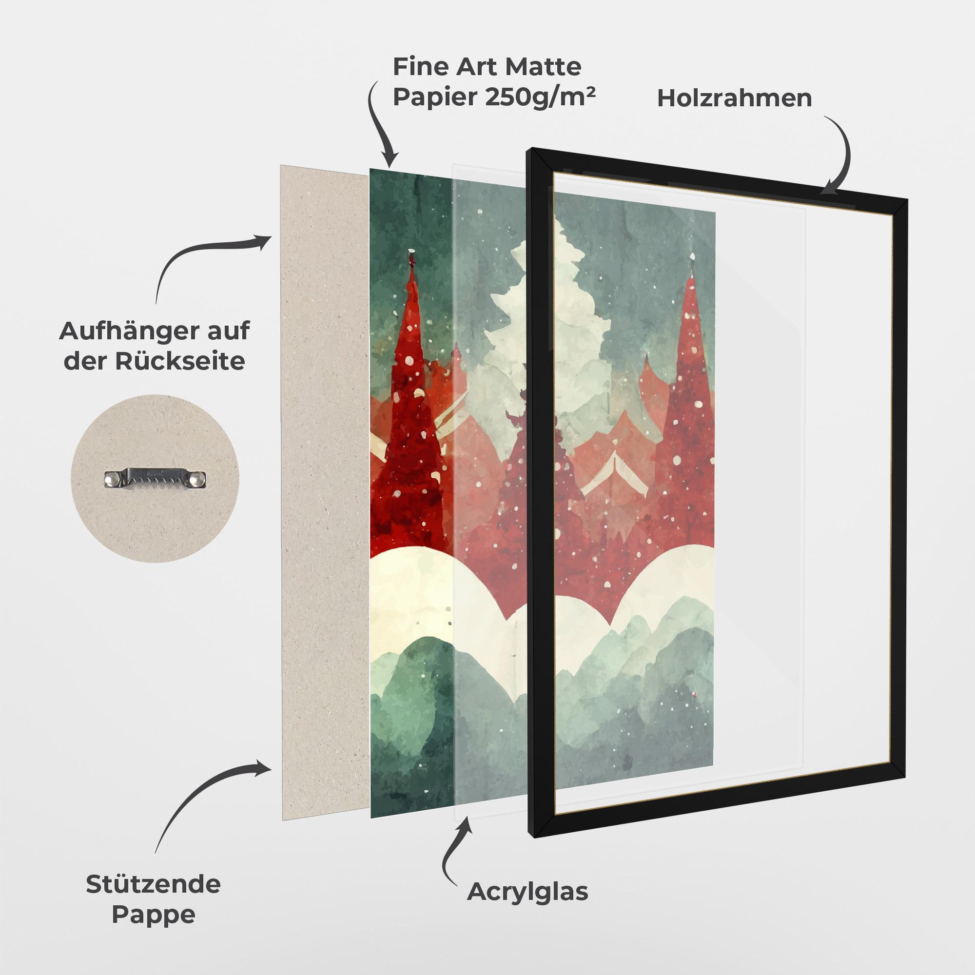 Gerahmte Poster Christmas Landscape mockup 1