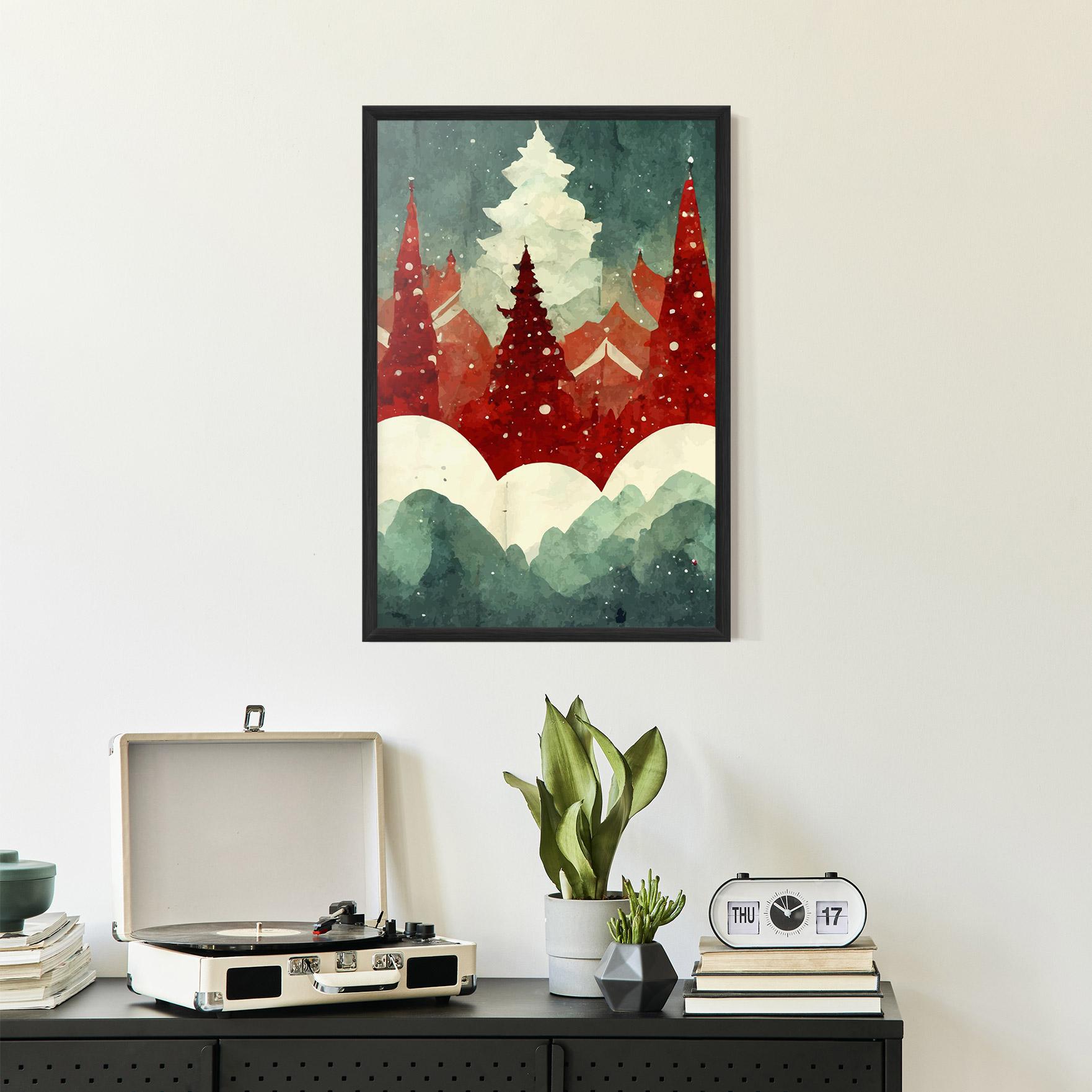 Gerahmte Poster Christmas Landscape mockup 2