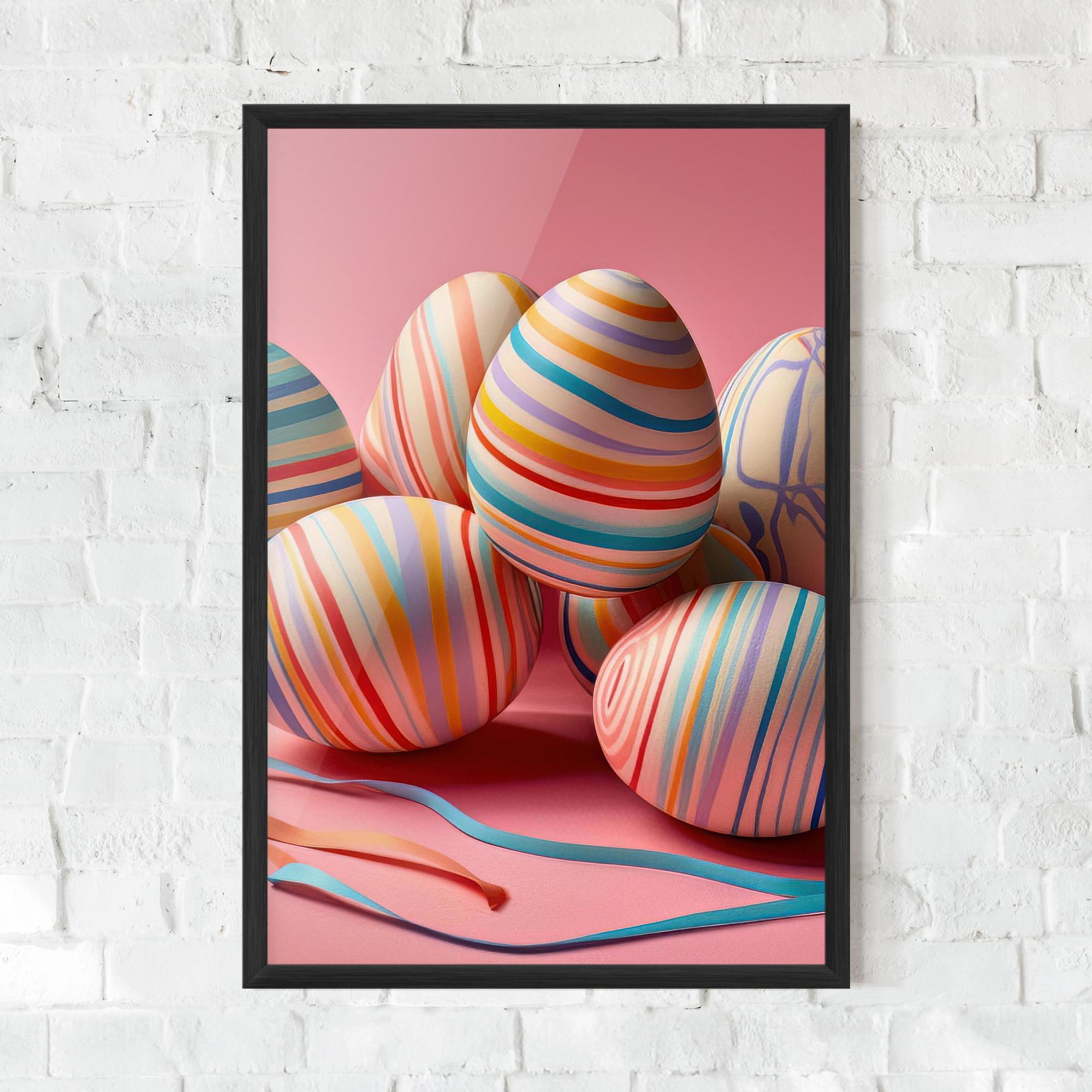 Gerahmte Poster Easter Eggs Ribbons mockup 0