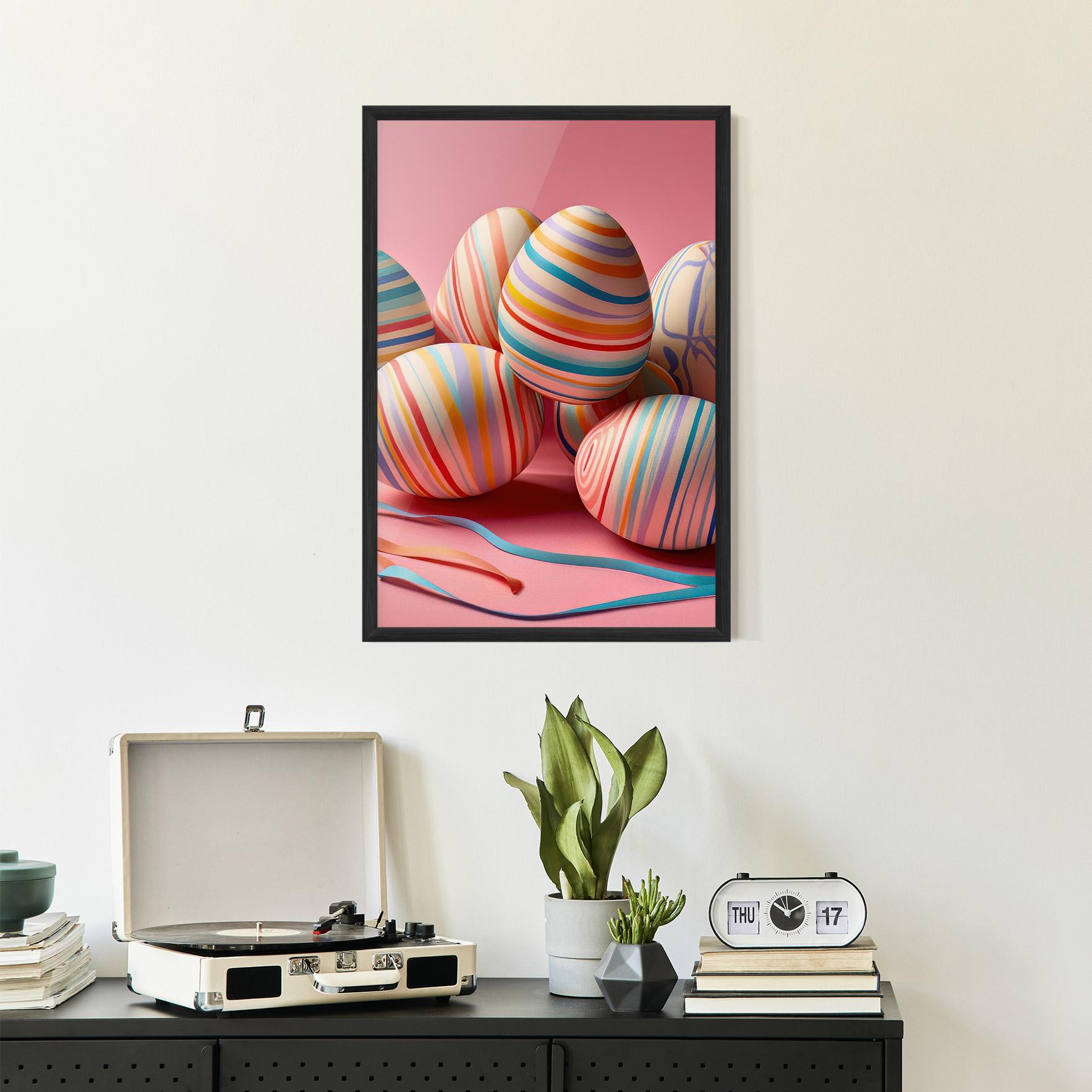 Gerahmte Poster Easter Eggs Ribbons mockup 2