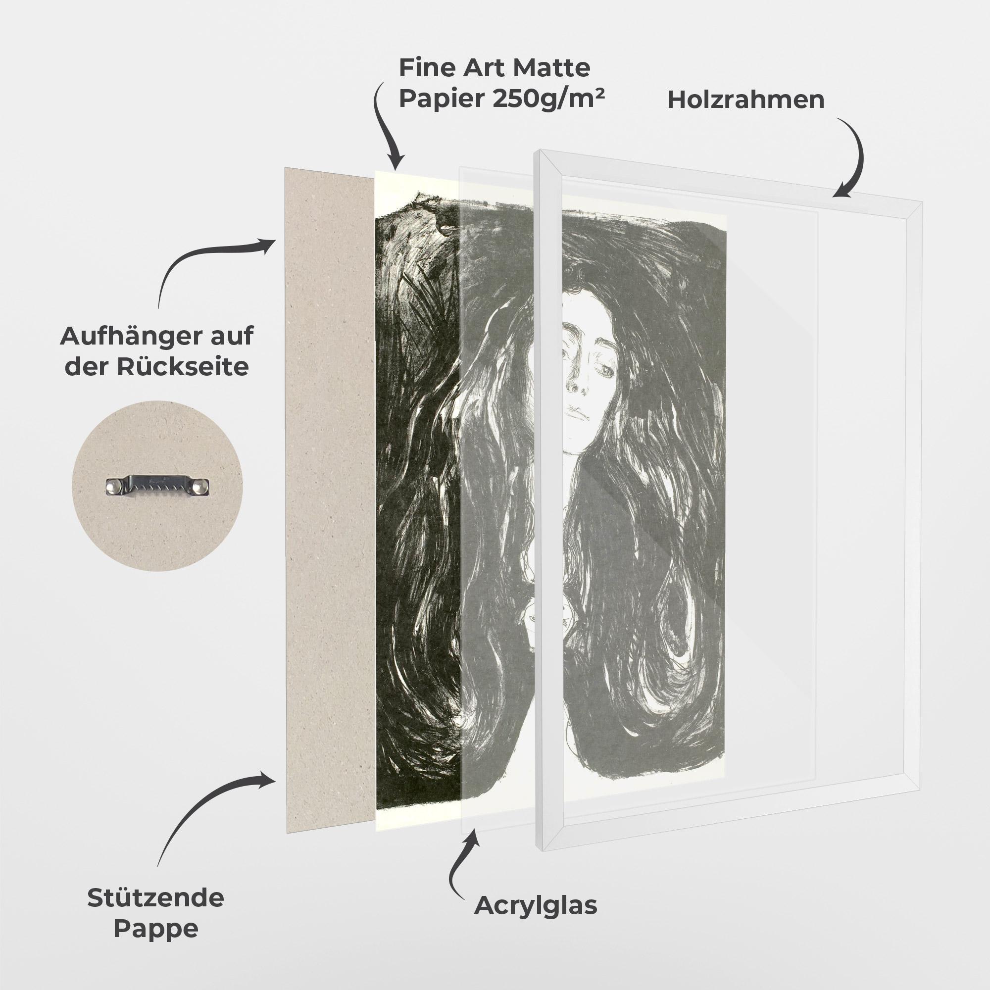 Gerahmte Poster The Brooch Eva Mudocci mockup 1