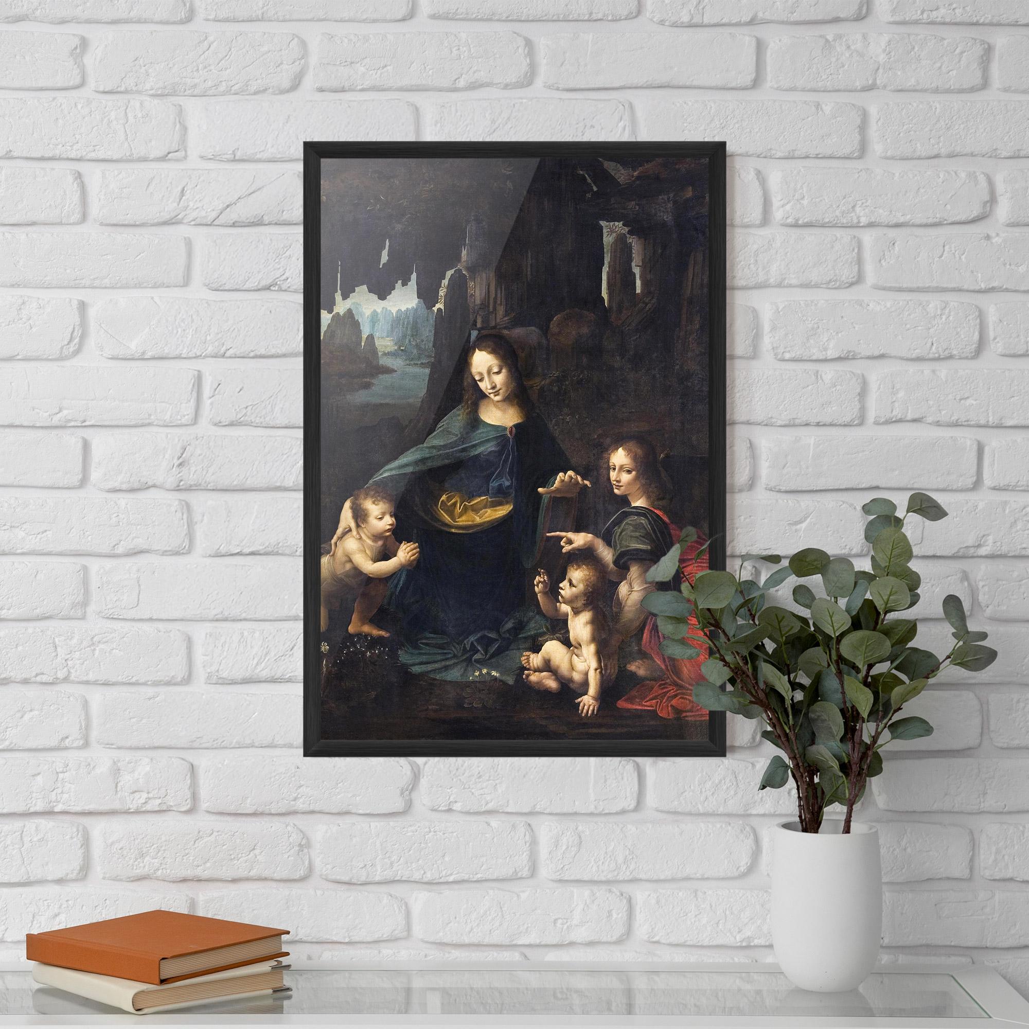 Gerahmte Poster The Virgin Of The Rocks Leonardo Da Vinci mockup 5