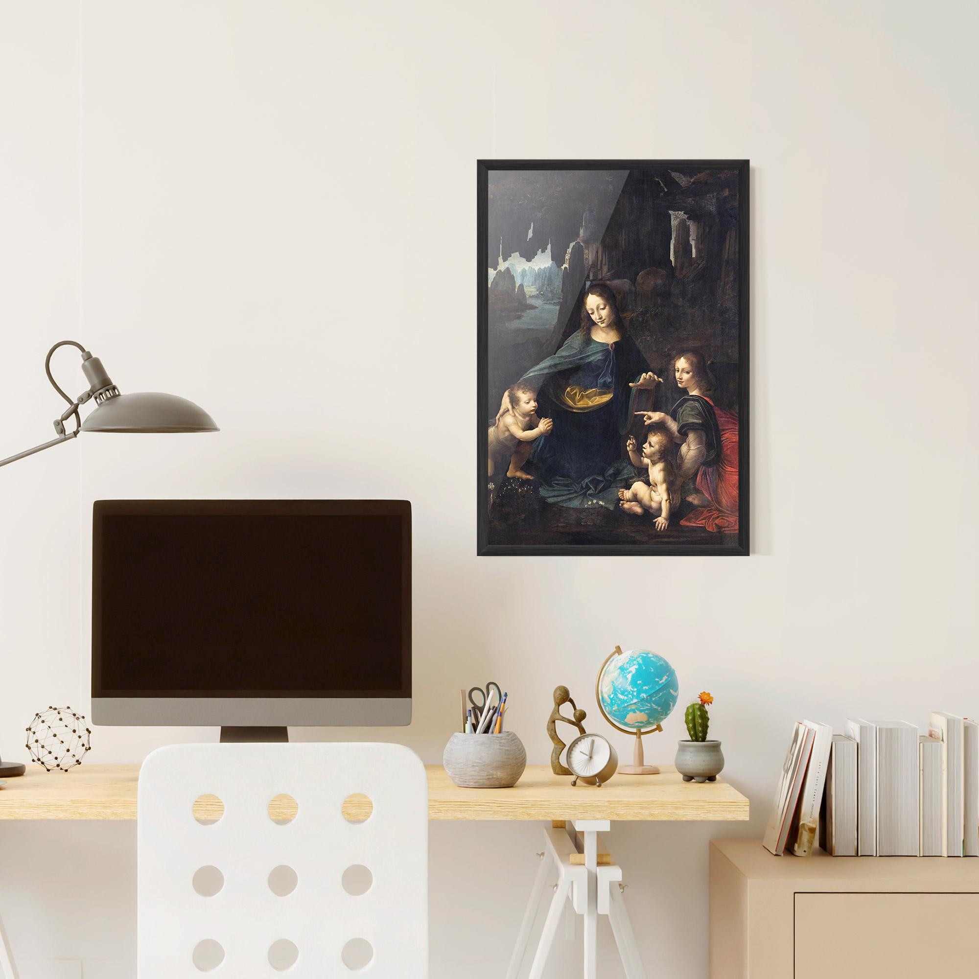 Gerahmte Poster The Virgin Of The Rocks Leonardo Da Vinci mockup 6