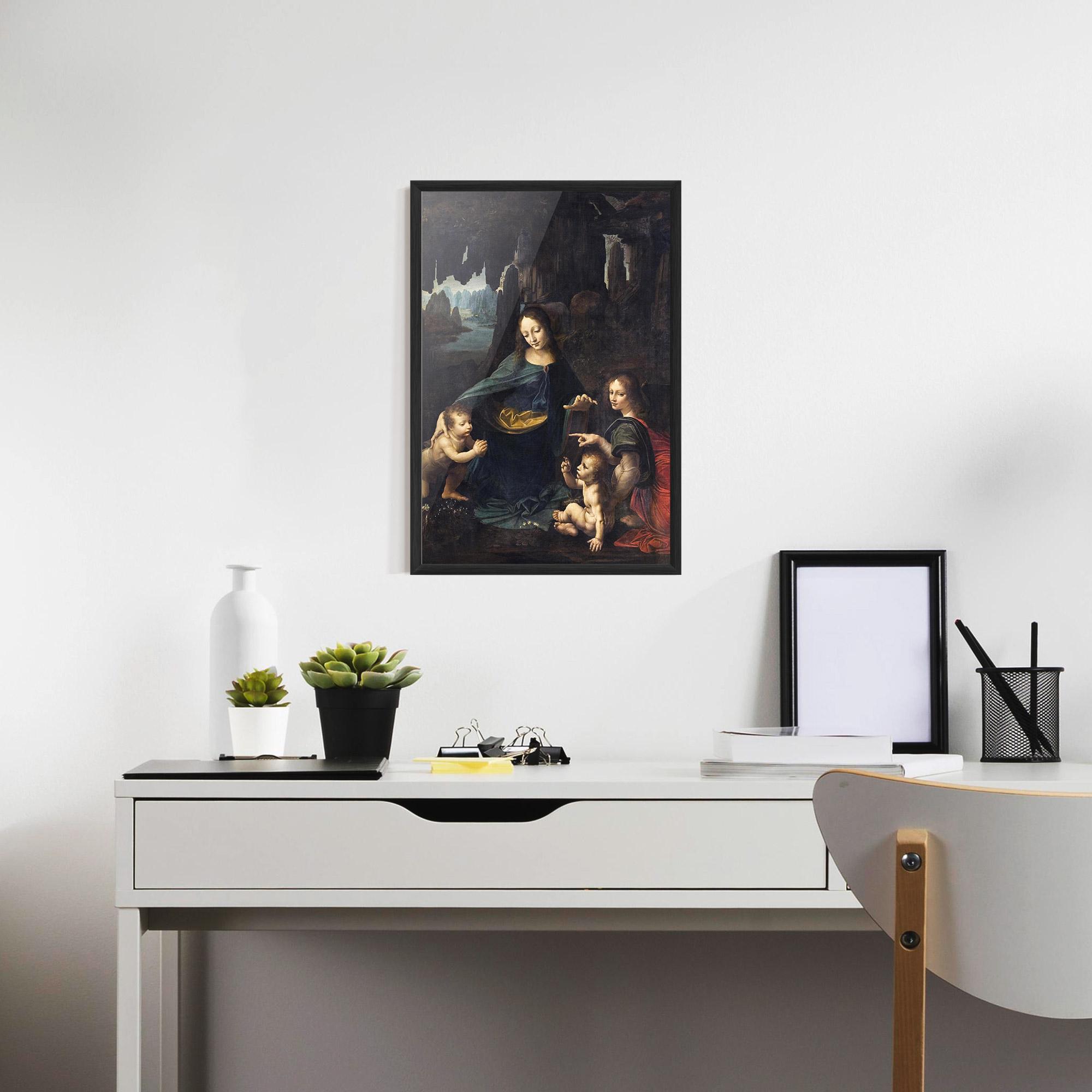 Gerahmte Poster The Virgin Of The Rocks Leonardo Da Vinci mockup 7