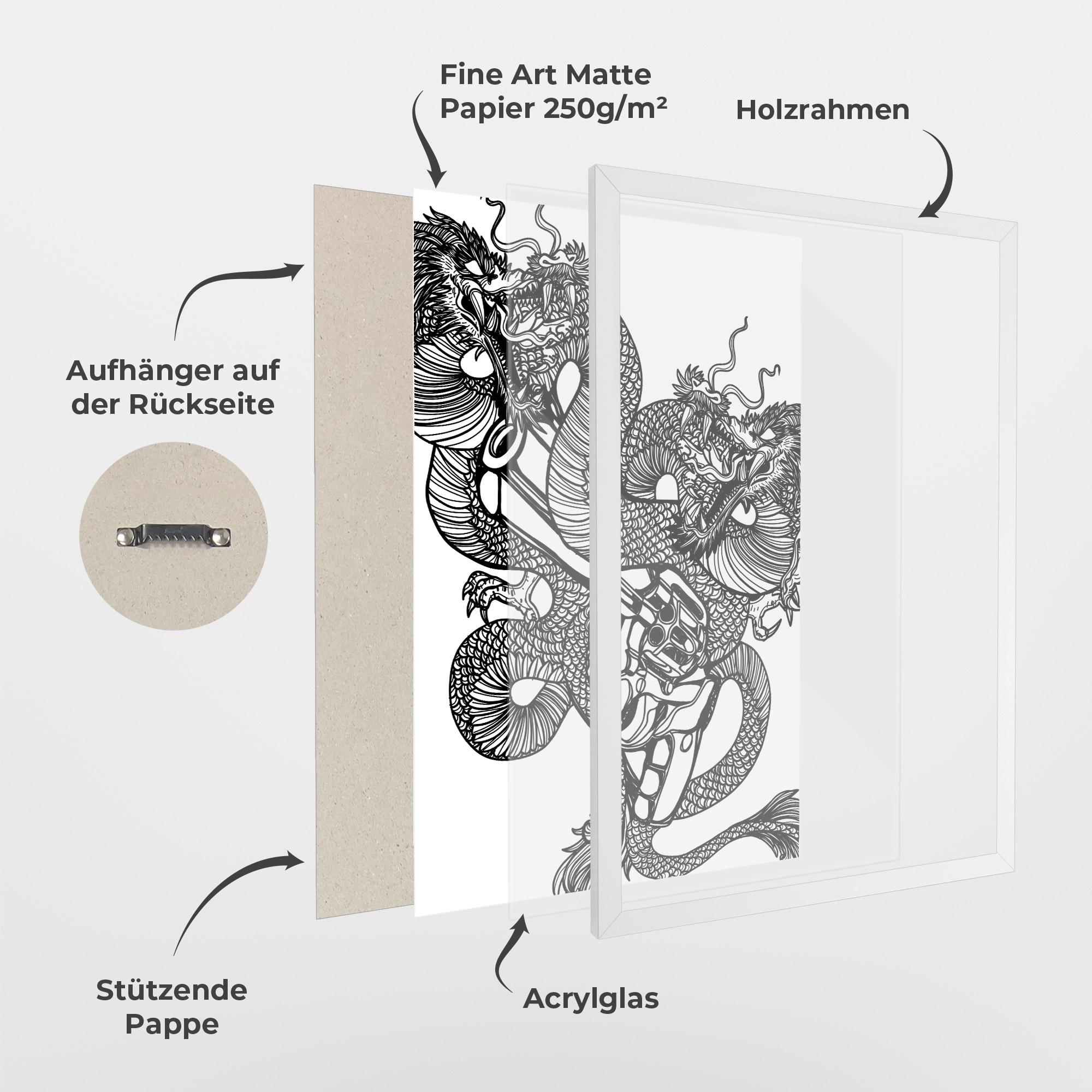 Gerahmte Poster Dragon Gun mockup 1