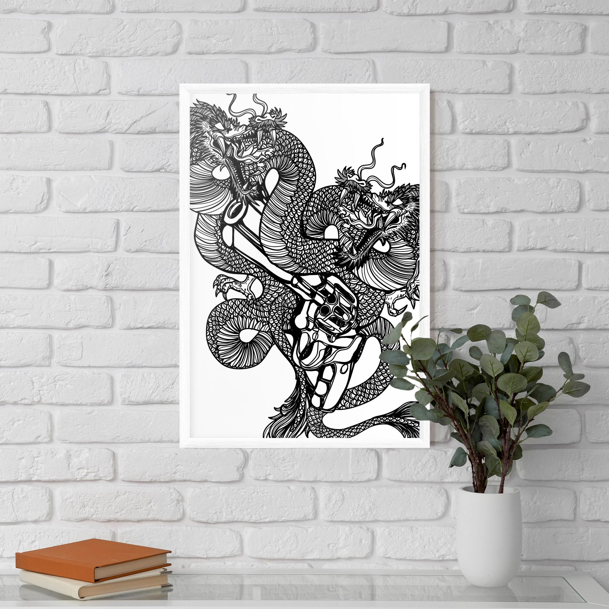 Gerahmte Poster Dragon Gun mockup 5