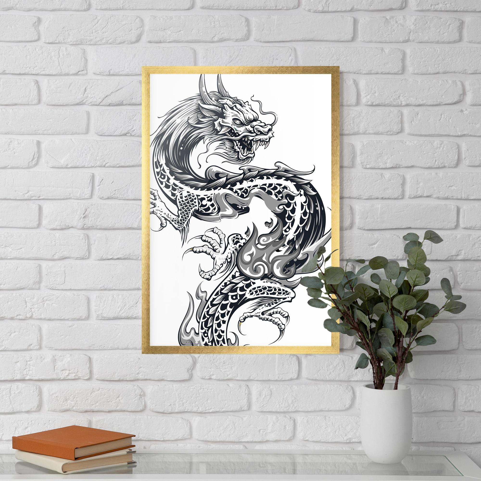 Gerahmte Poster Dragon Line mockup 5