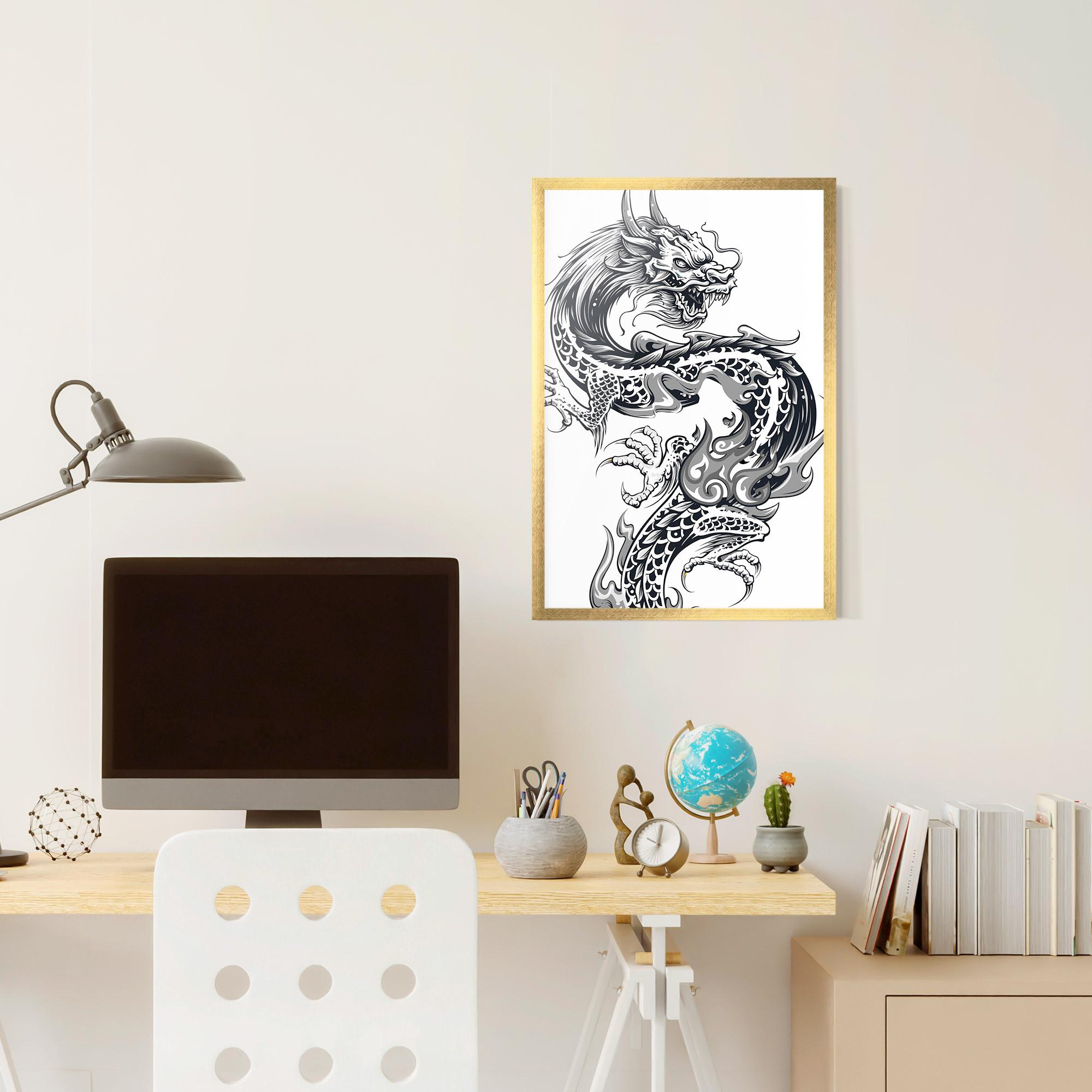 Gerahmte Poster Dragon Line mockup 6
