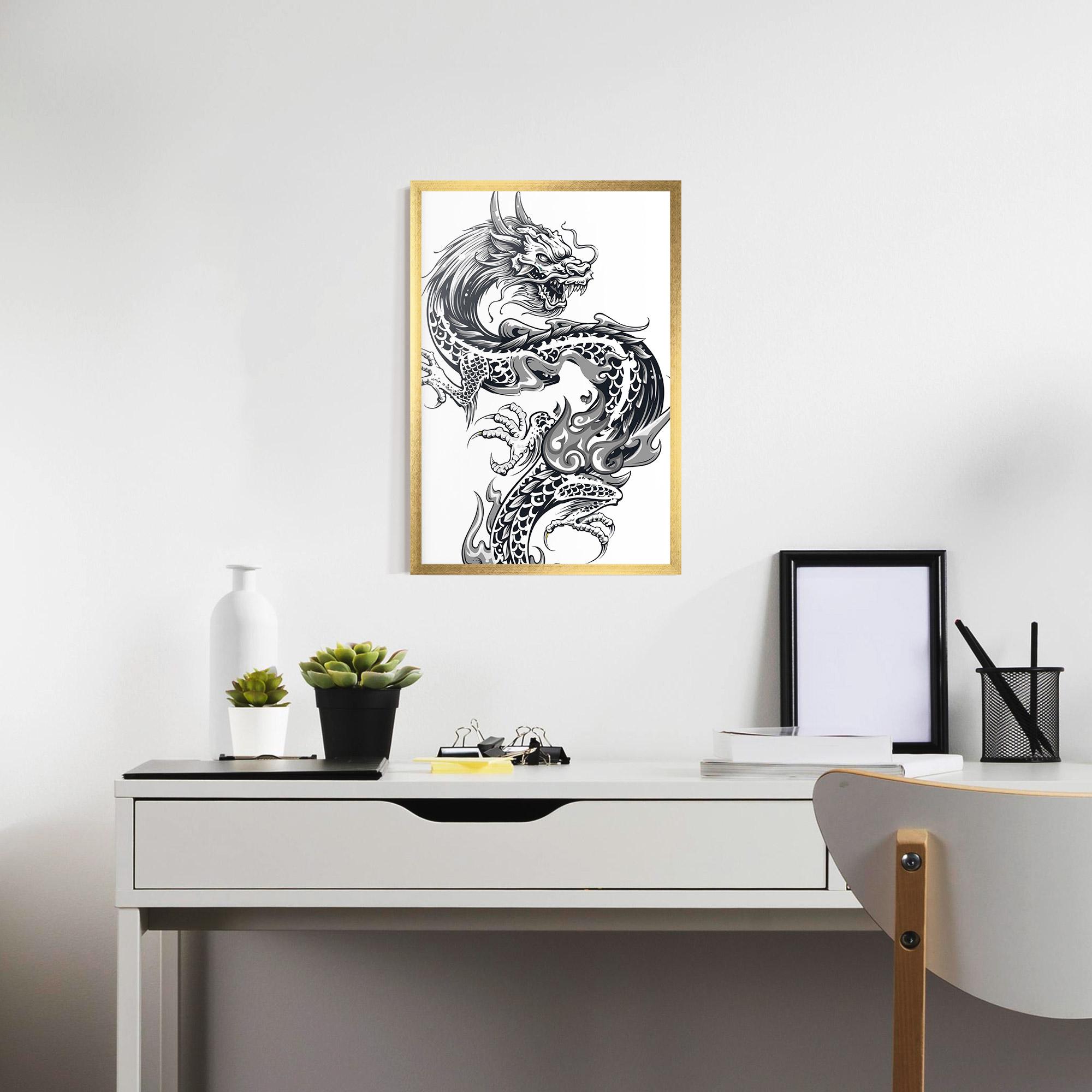 Gerahmte Poster Dragon Line mockup 7