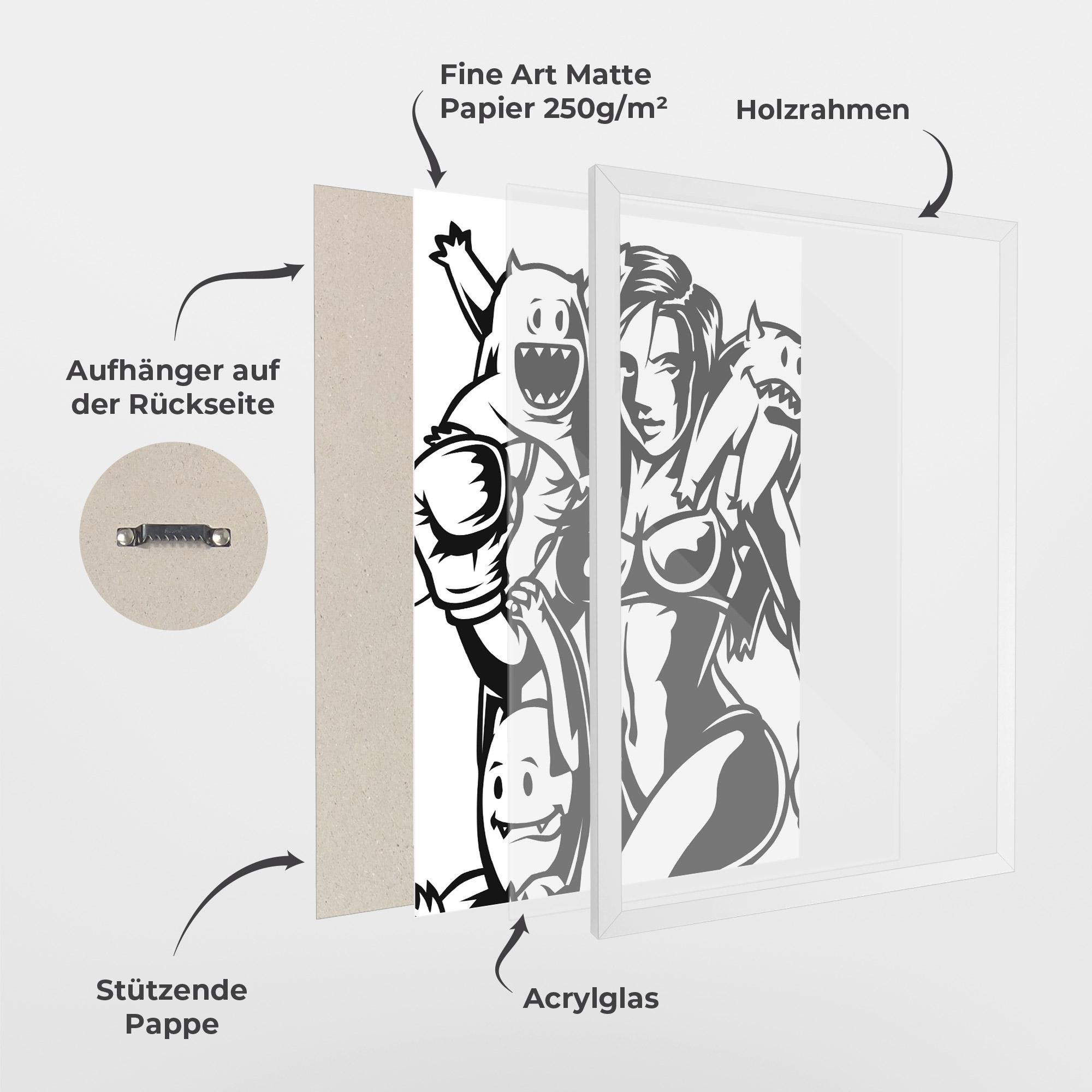 Gerahmte Poster Woman Boxing mockup 1