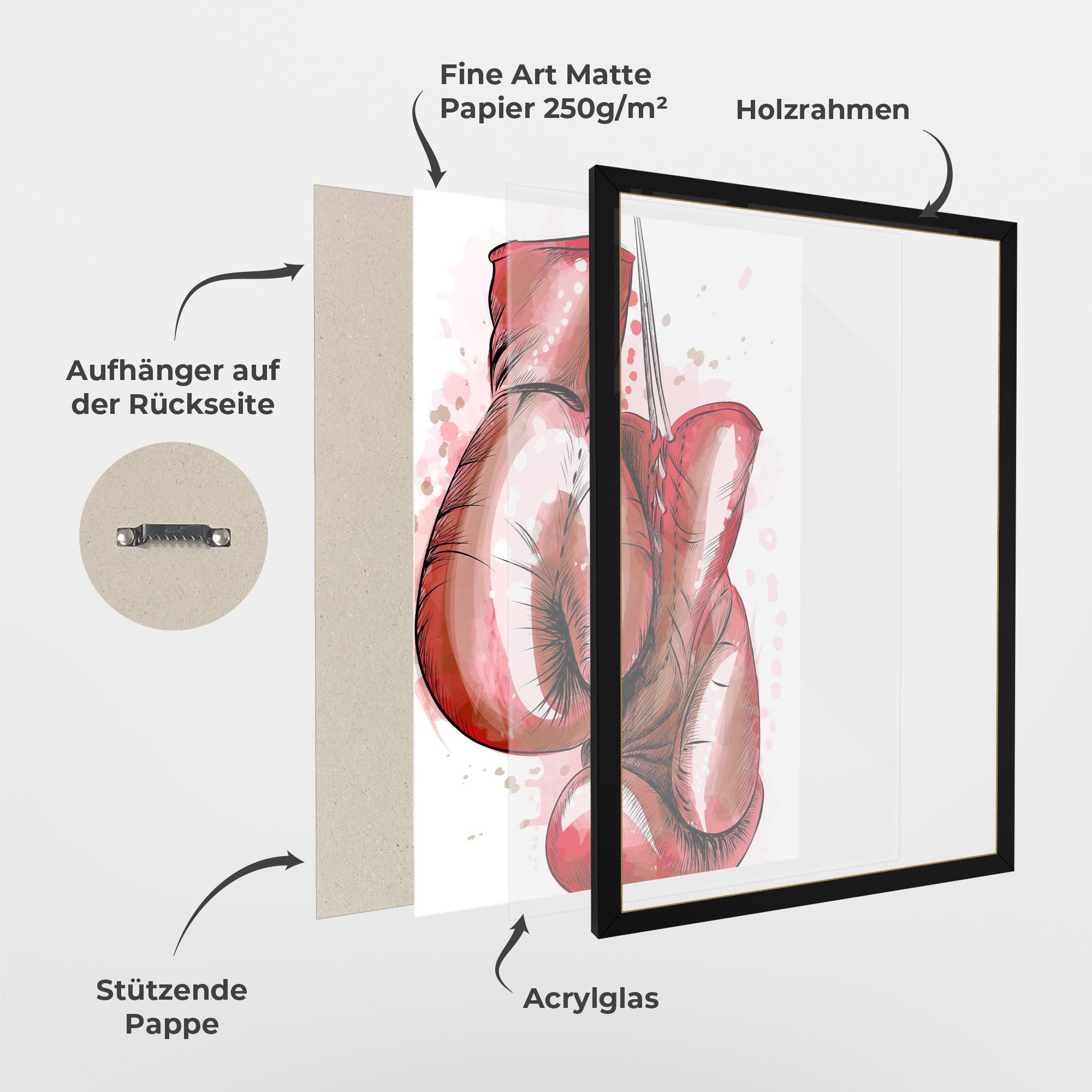 Gerahmte Poster Red Painted Gloves mockup 1