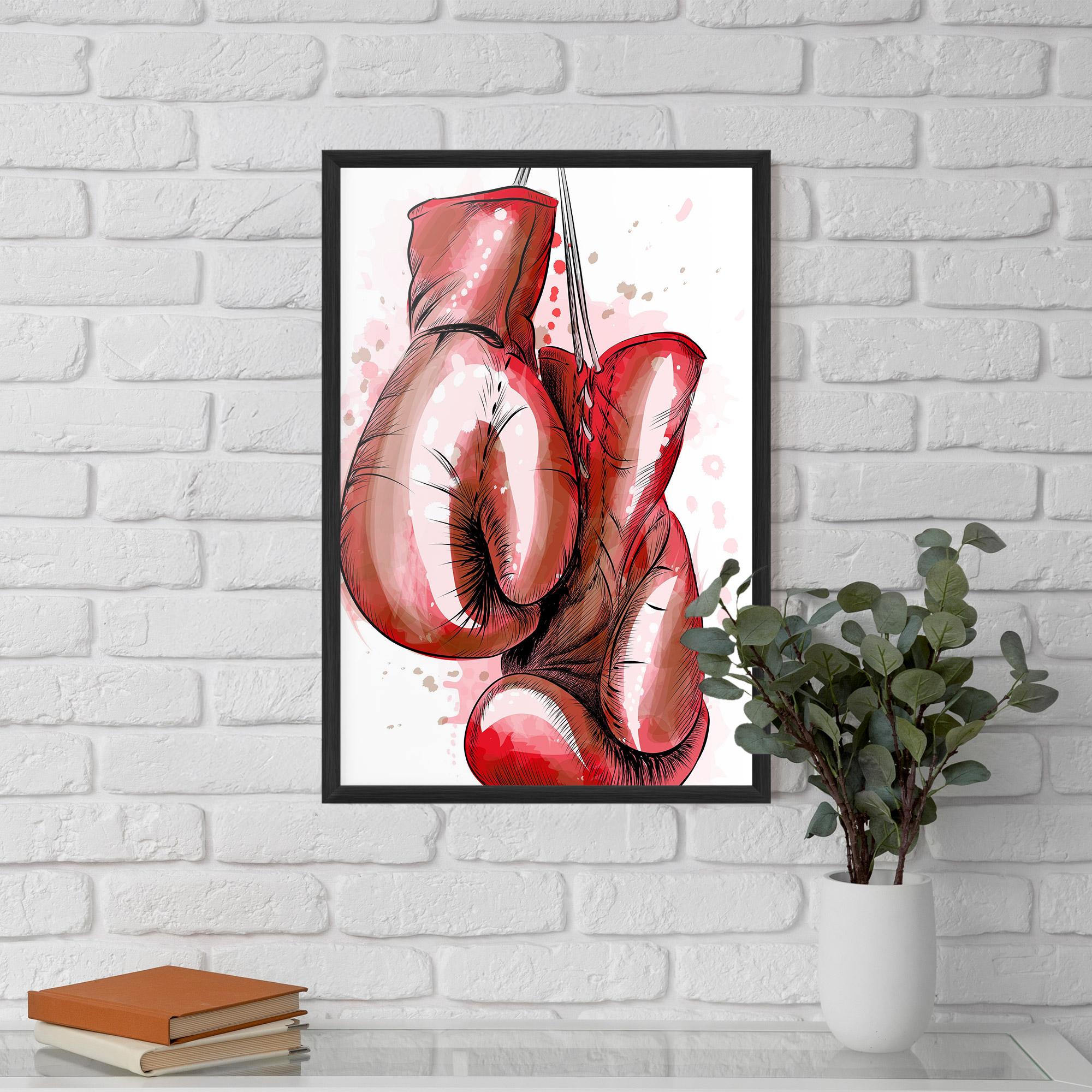 Gerahmte Poster Red Painted Gloves mockup 5