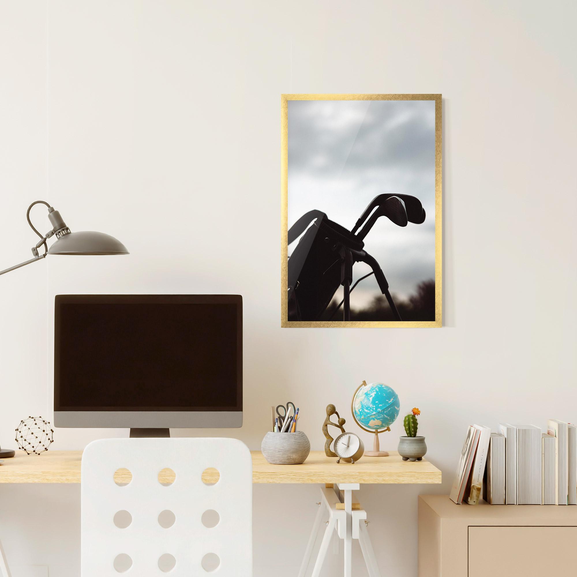 Gerahmte Poster Golf Set Shilouette mockup 6