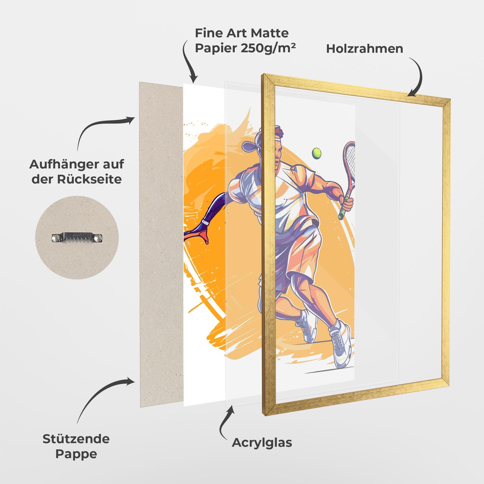 Gerahmte Poster Tennis Woman mockup 1