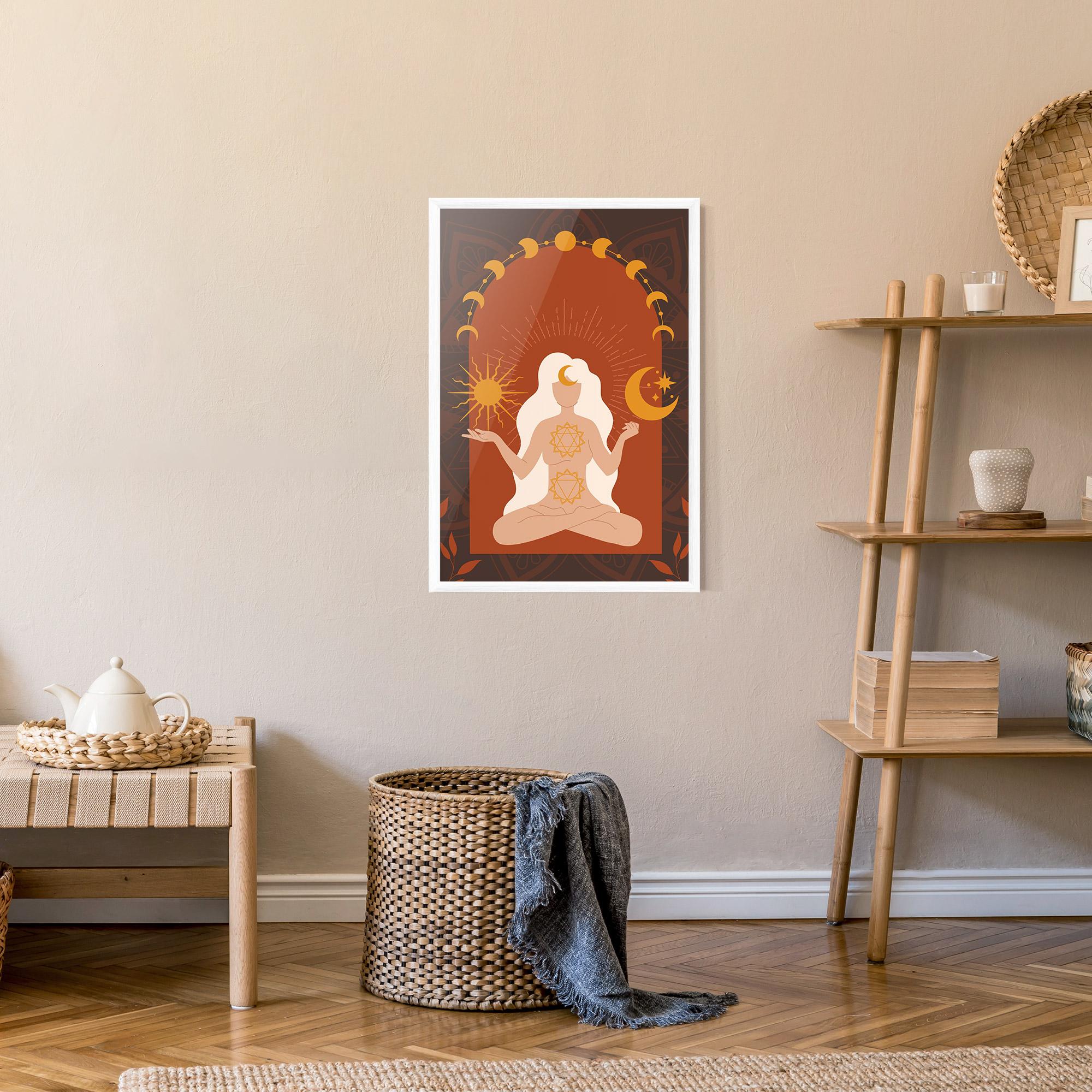 Gerahmte Poster Sun Moon Meditation mockup 9