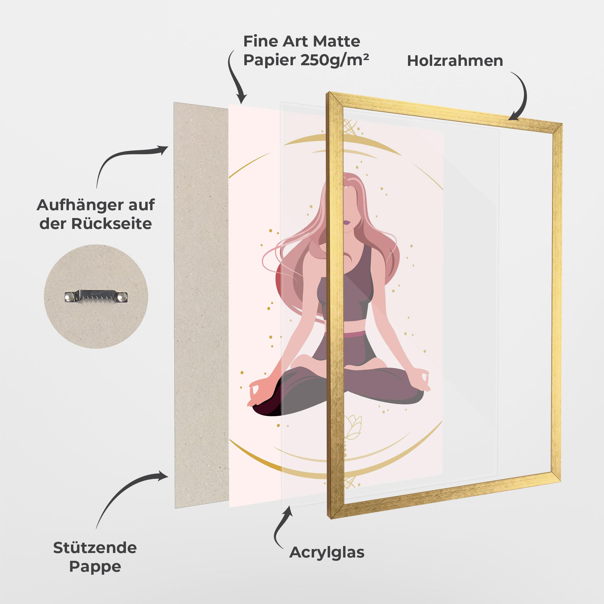 Gerahmte Poster Pretty Yoga Girl mockup 1