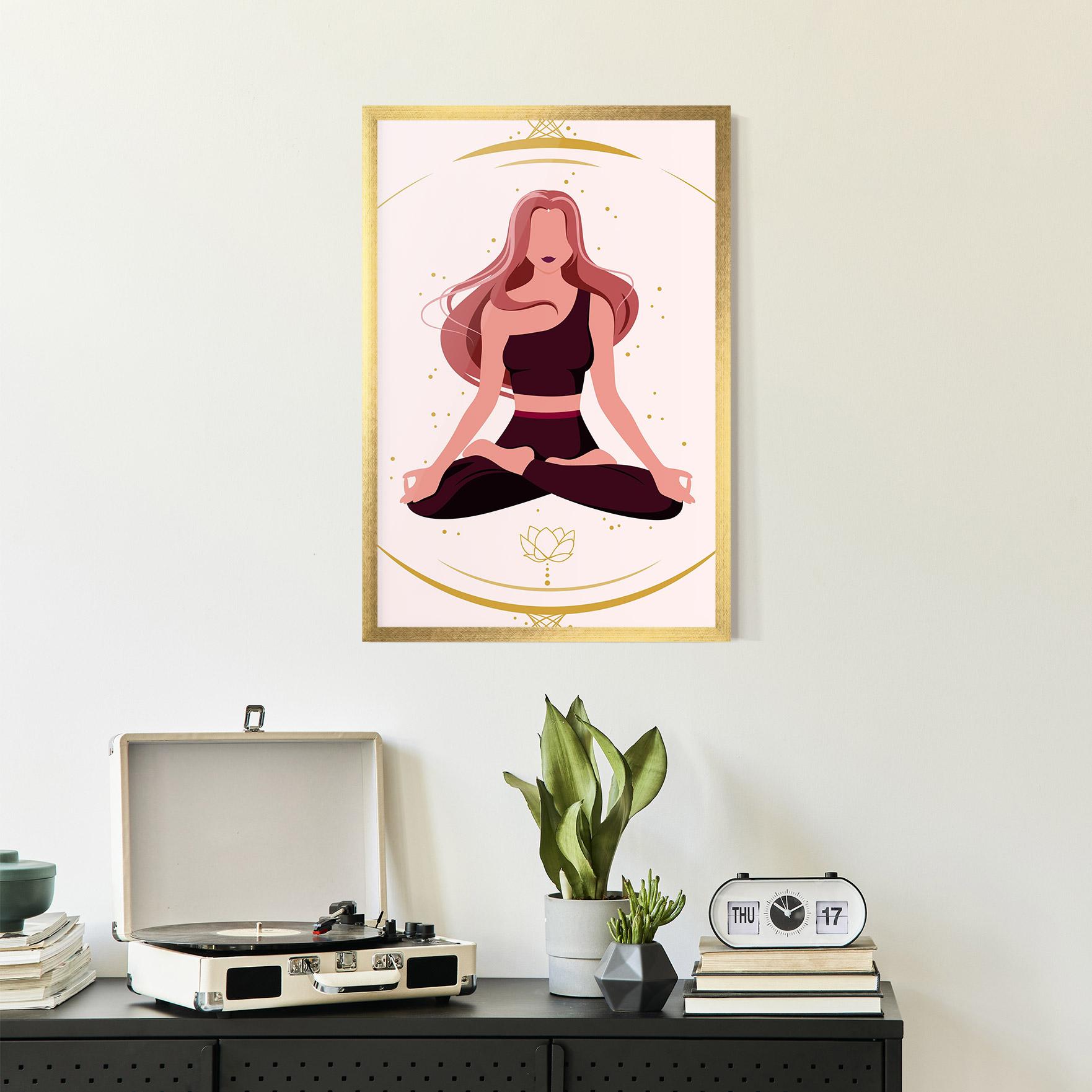 Gerahmte Poster Pretty Yoga Girl mockup 2