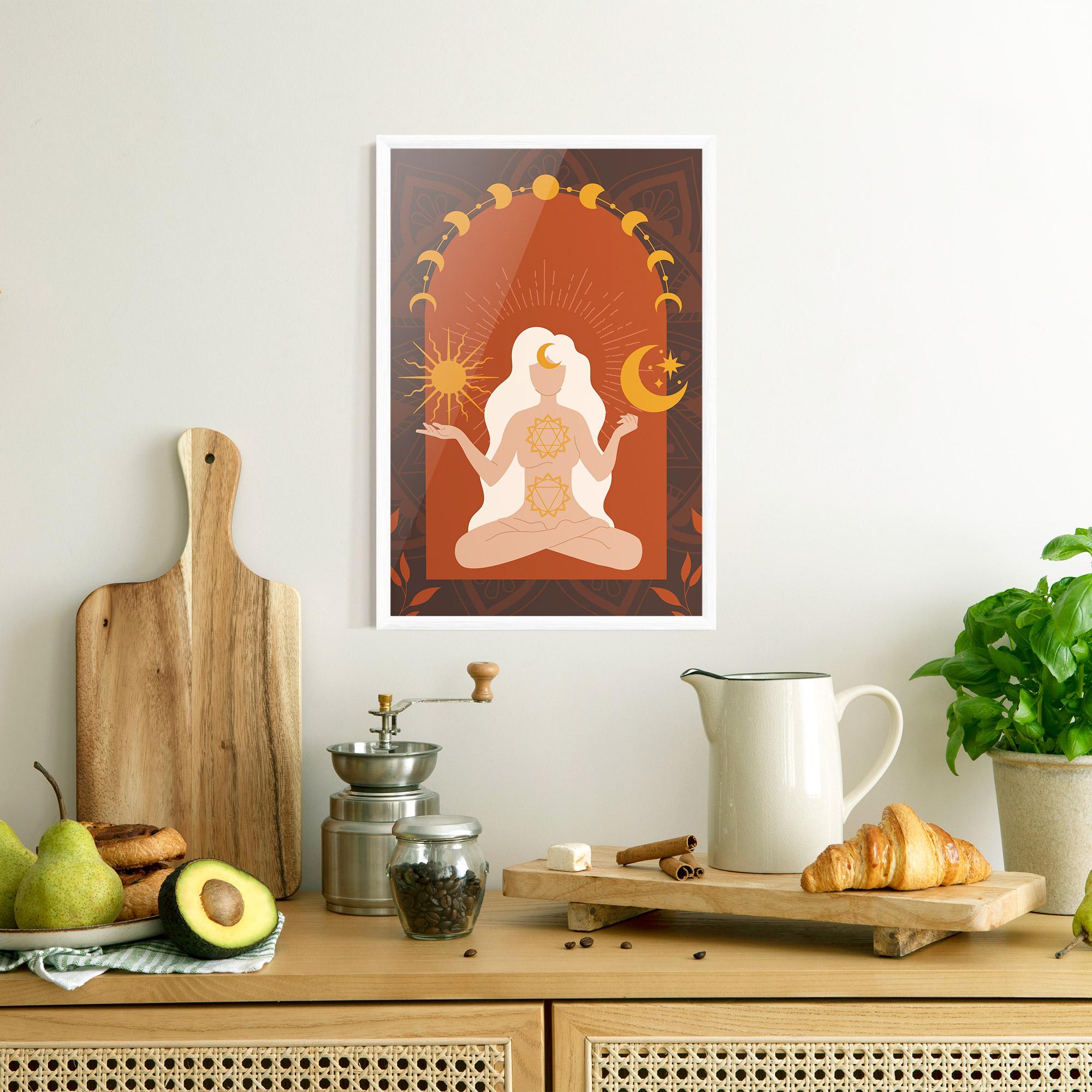 Gerahmte Poster Sun Moon Meditation mockup 8