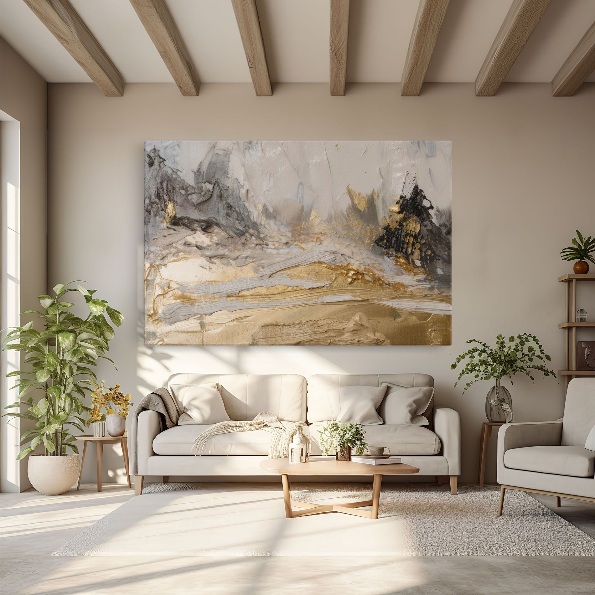 Leinwandbild Abstract White Waves