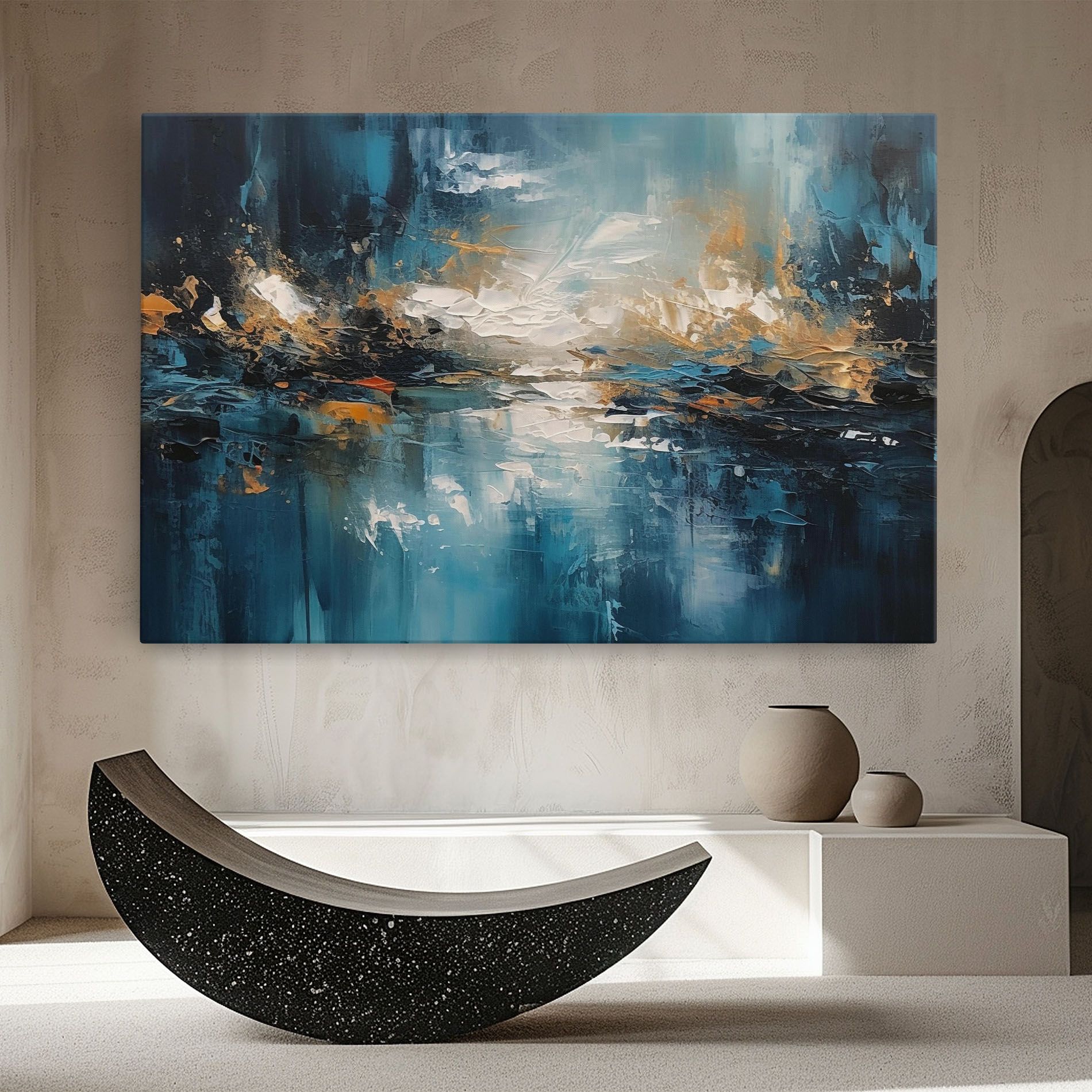 Leinwandbild Abstract Blue Art