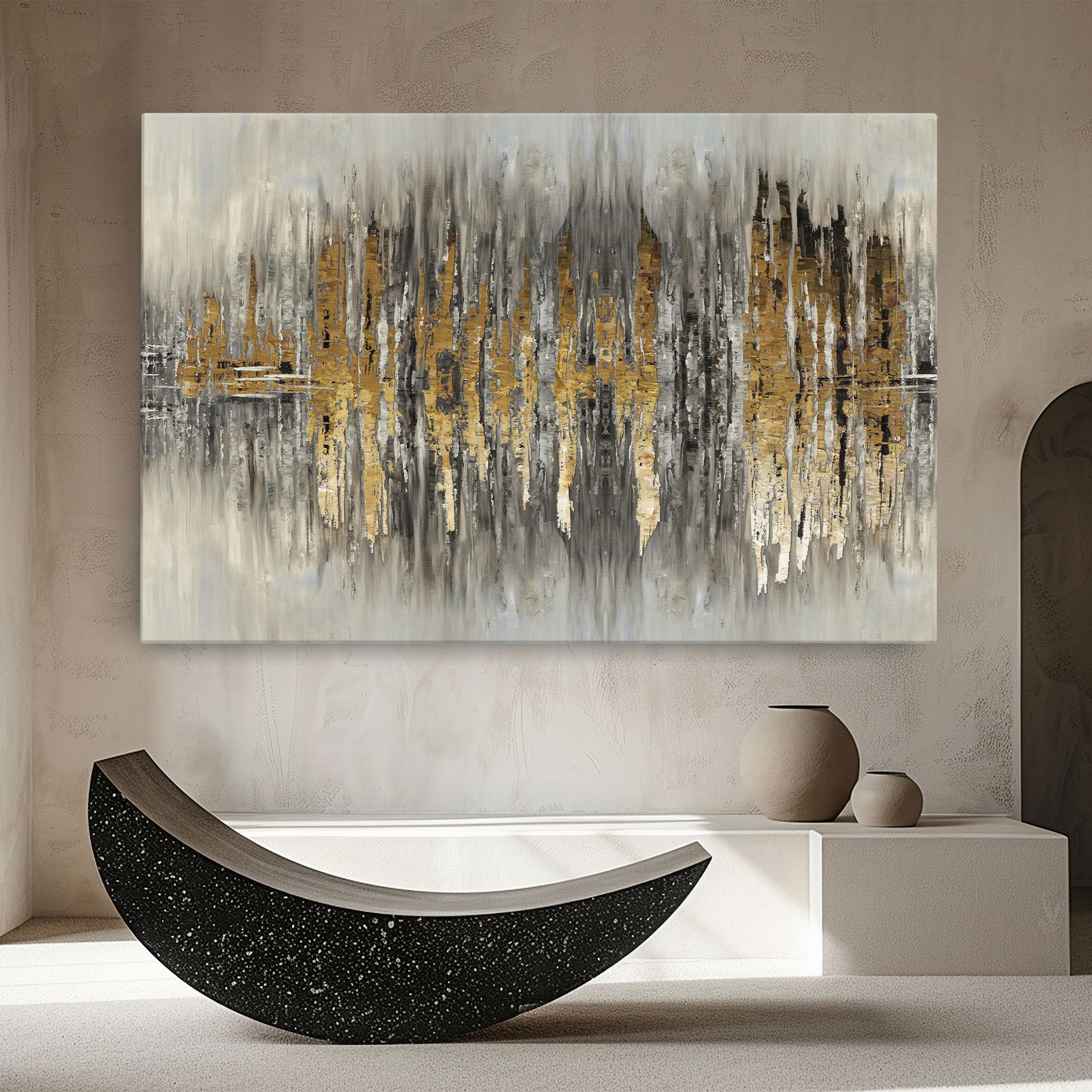 Leinwandbild Acrylic Silver Paint