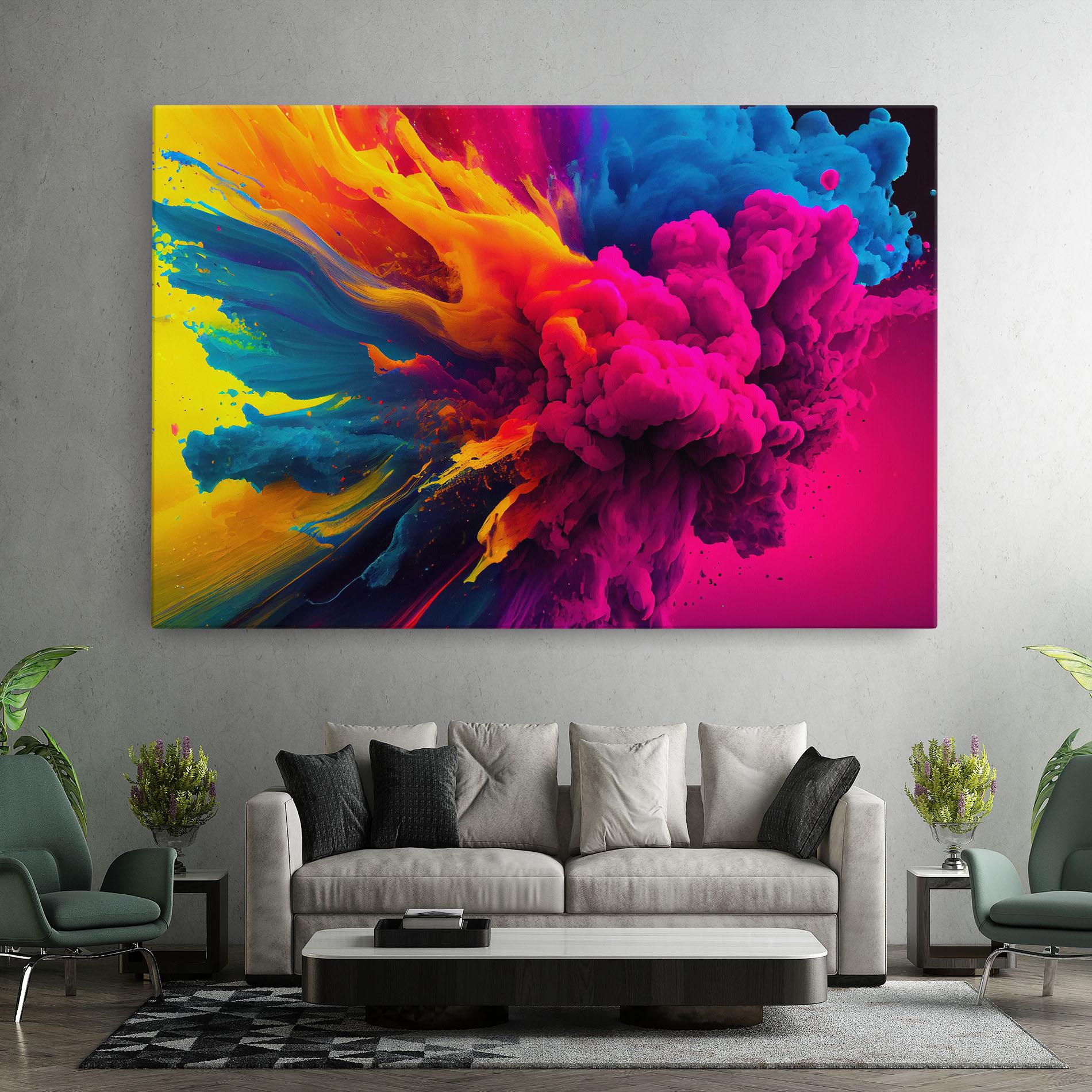 Leinwandbild Colorful Paint Explosion mockup 7