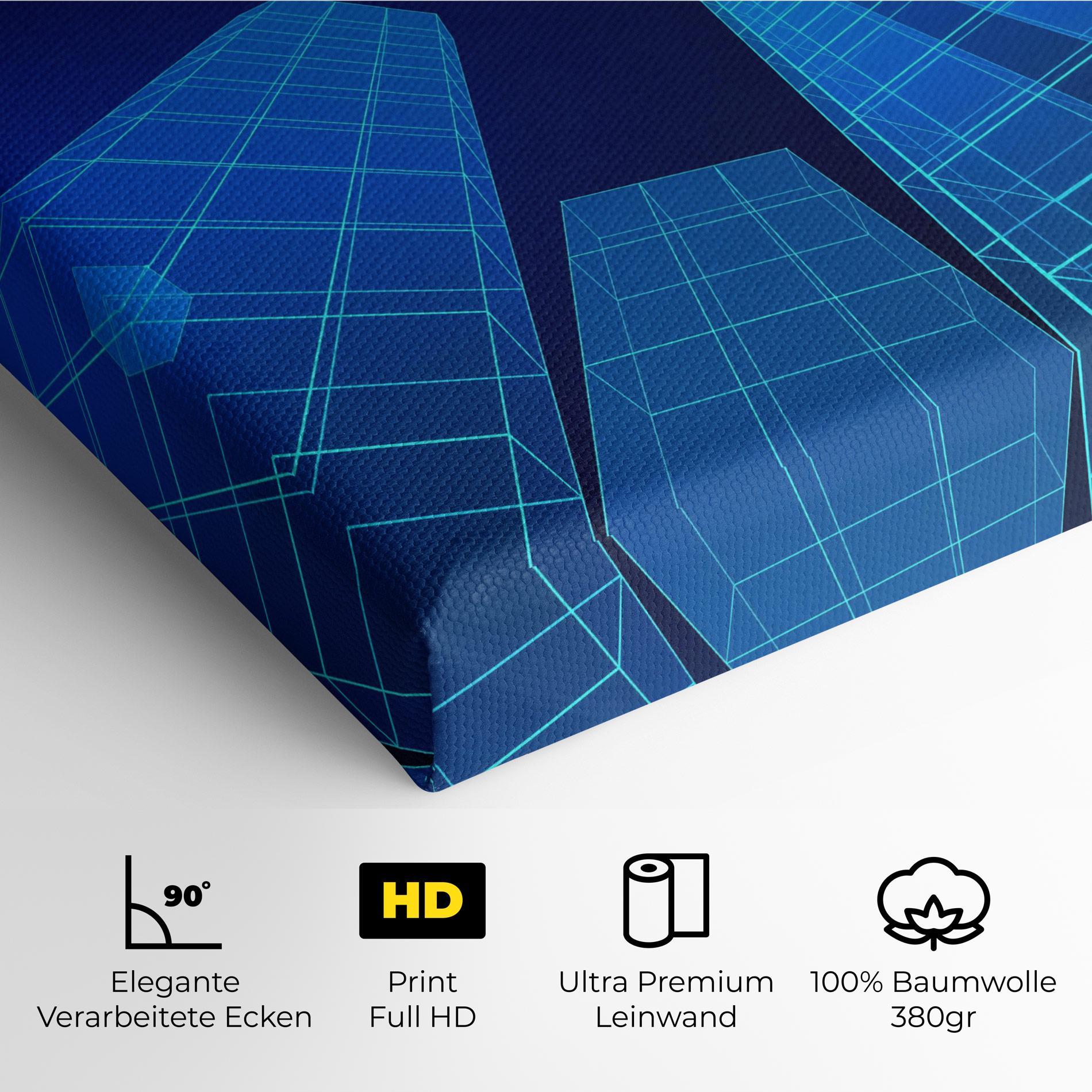 Leinwandbild Blue Buildings mockup 4