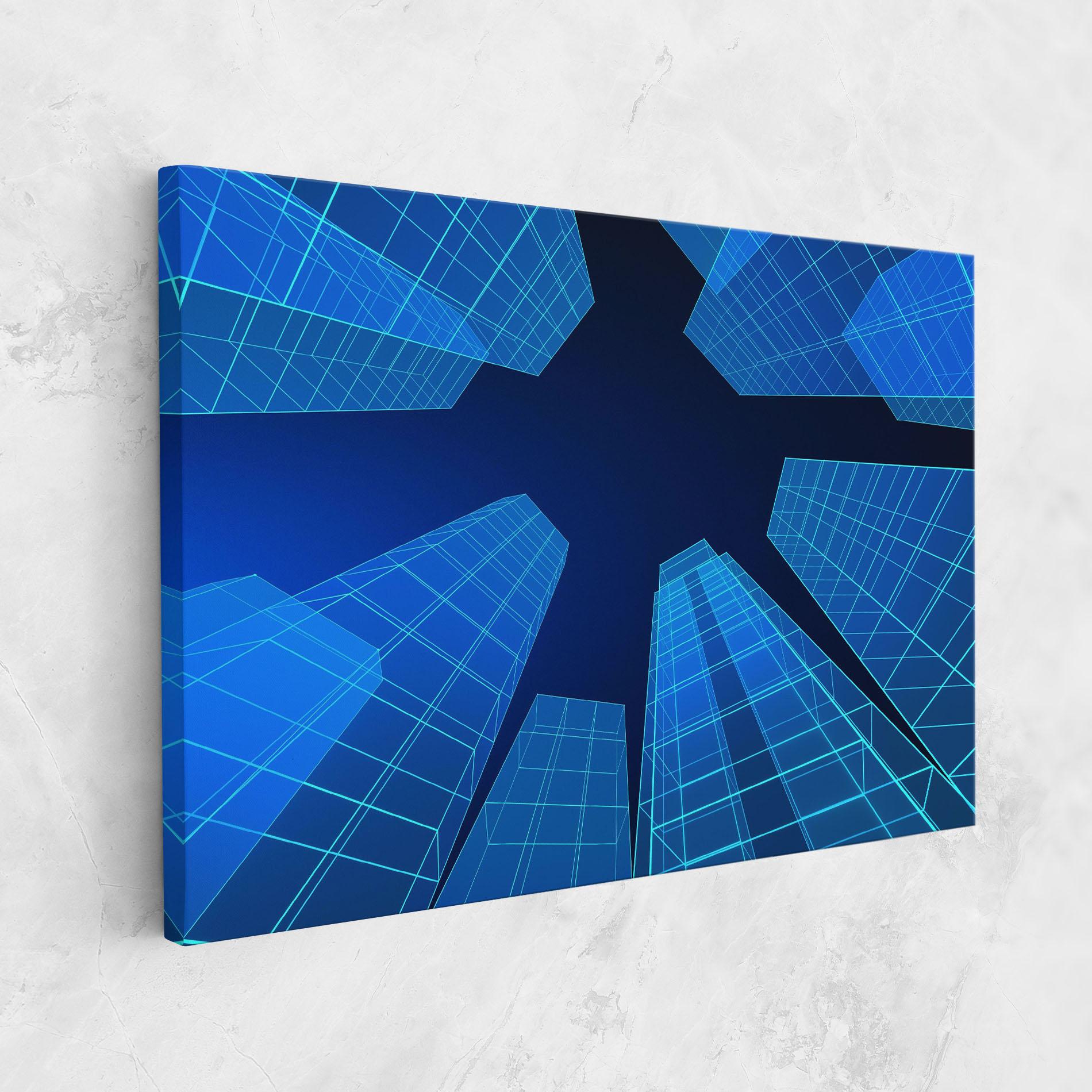 Leinwandbild Blue Buildings mockup 1