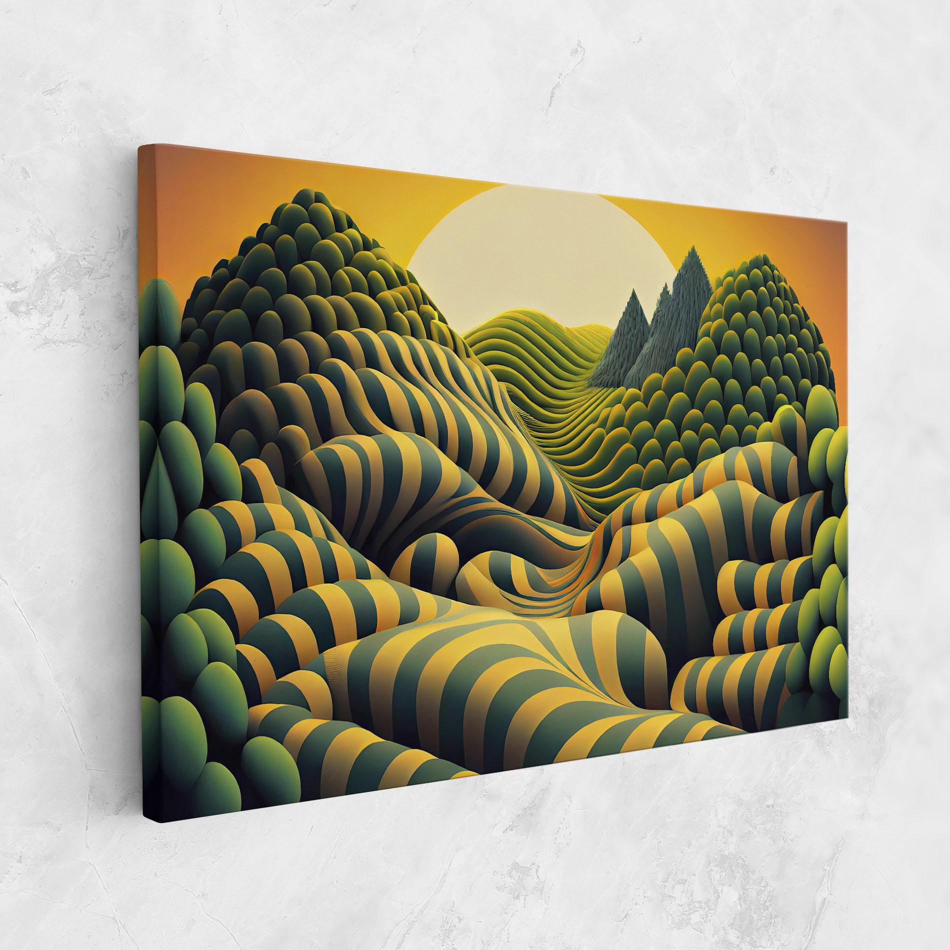 Leinwandbild Green Yellow View mockup 1