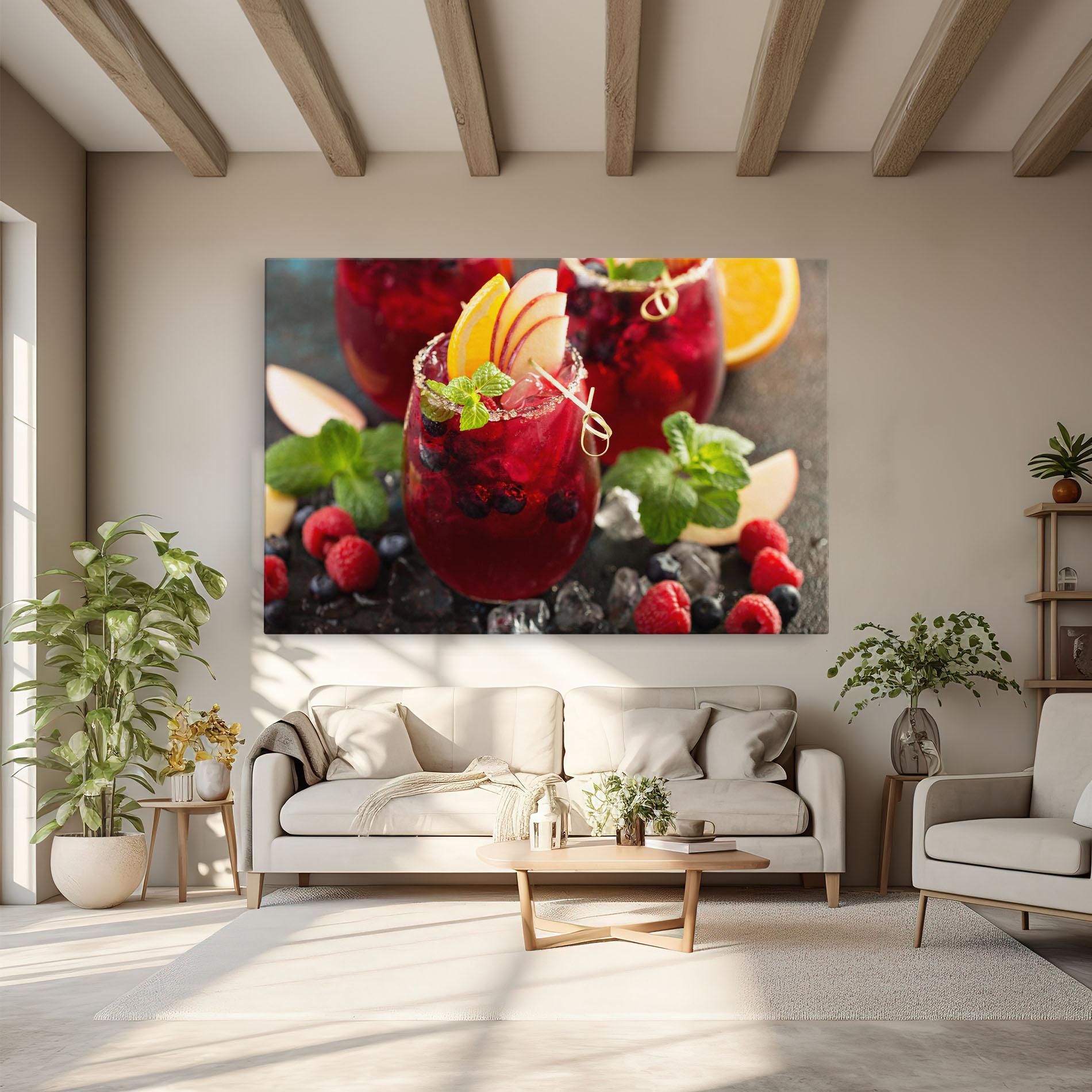 Leinwandbild Berry Drink mockup 6