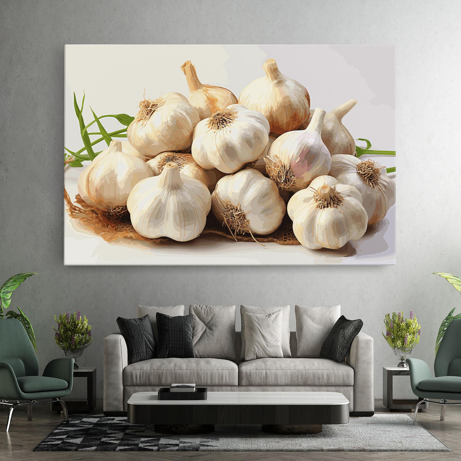 Leinwandbild Garlic Art mockup 7