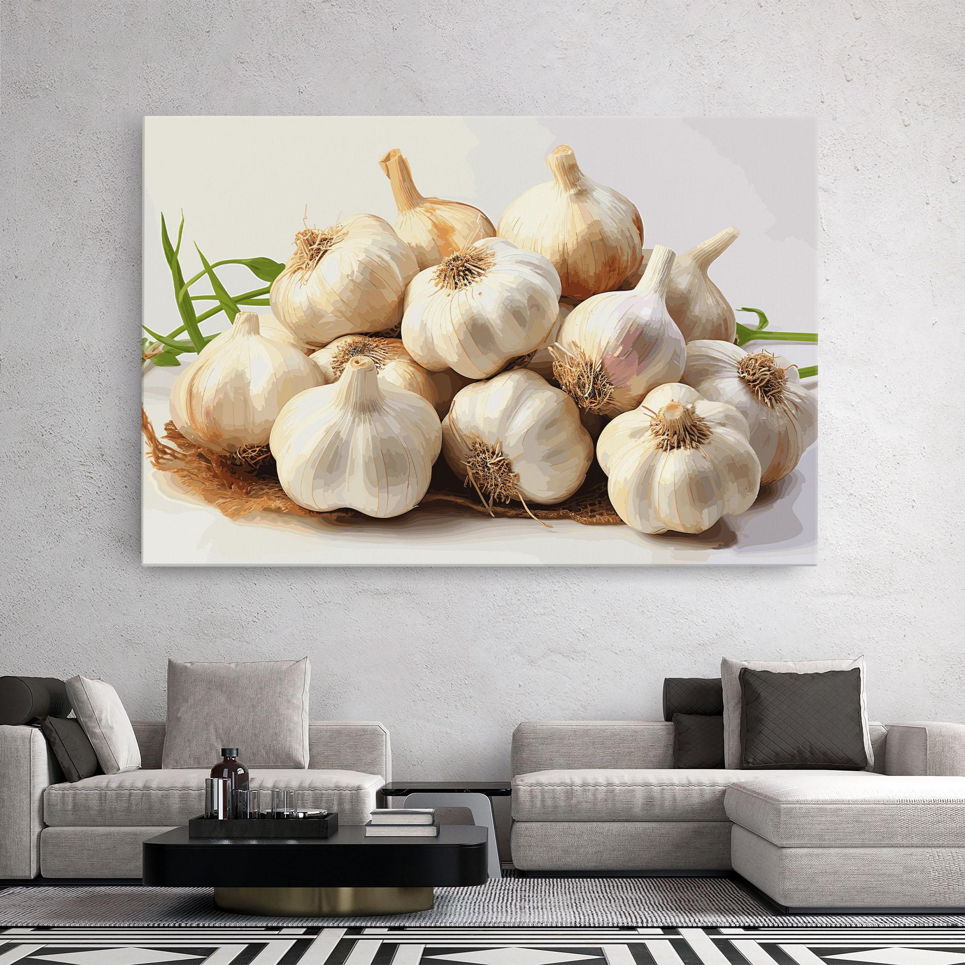 Leinwandbild Garlic Art mockup 2