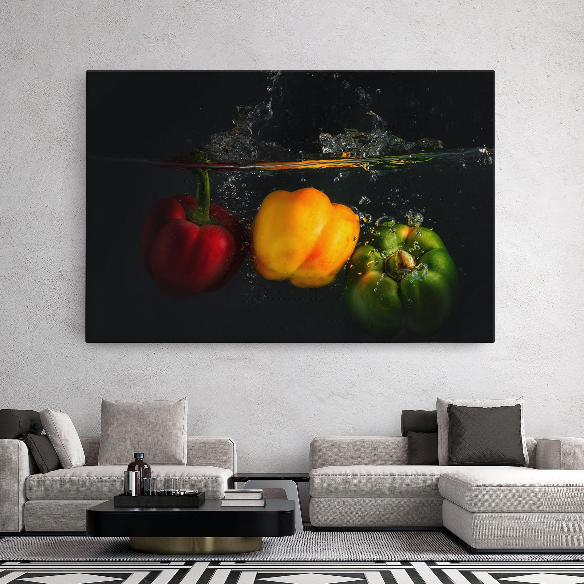 Leinwandbild Cool Bellpepper Splash mockup 2