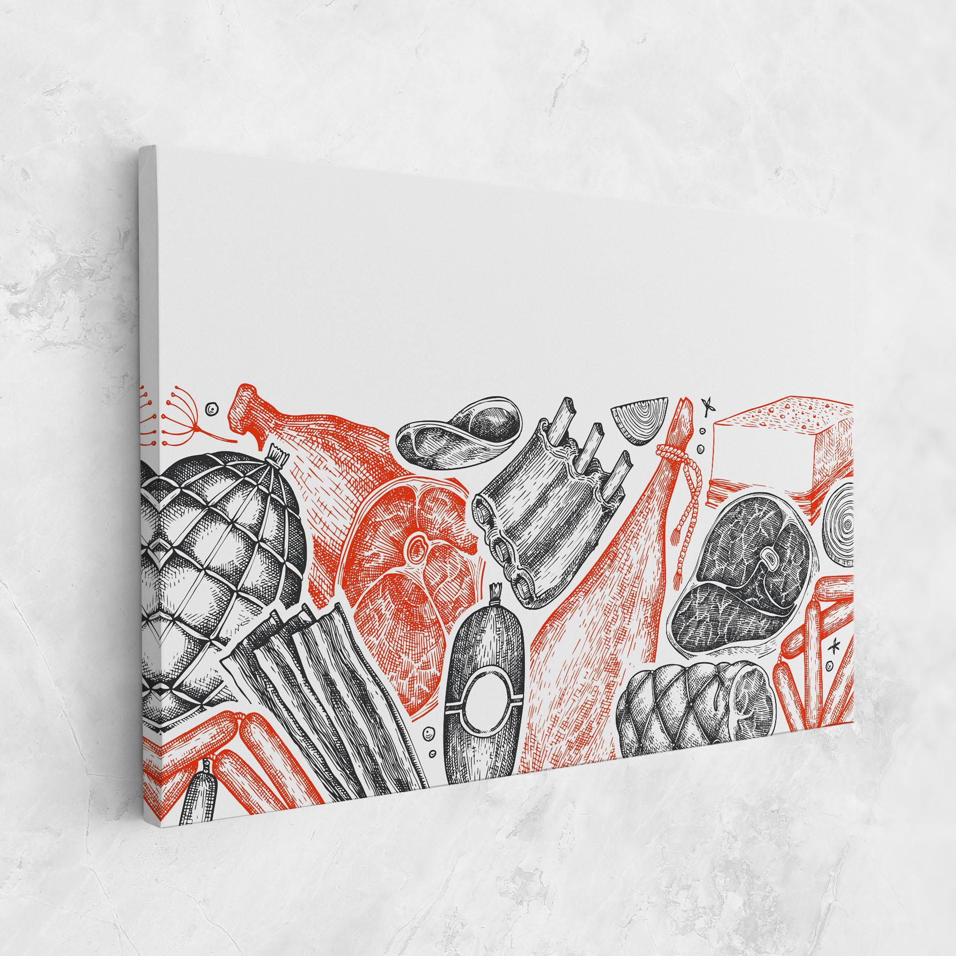 Leinwandbild Grey Orange Meat mockup 1