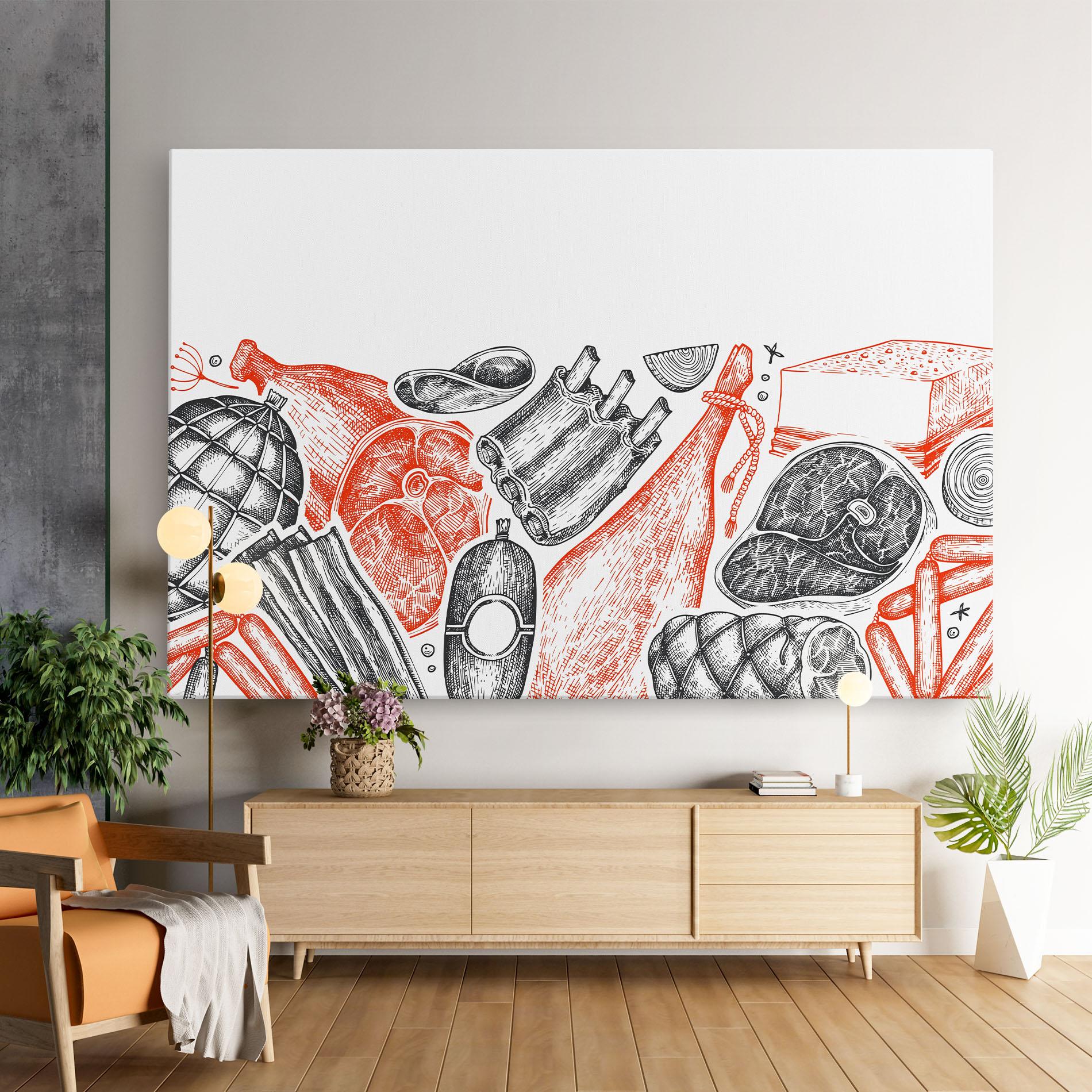 Leinwandbild Grey Orange Meat mockup 9