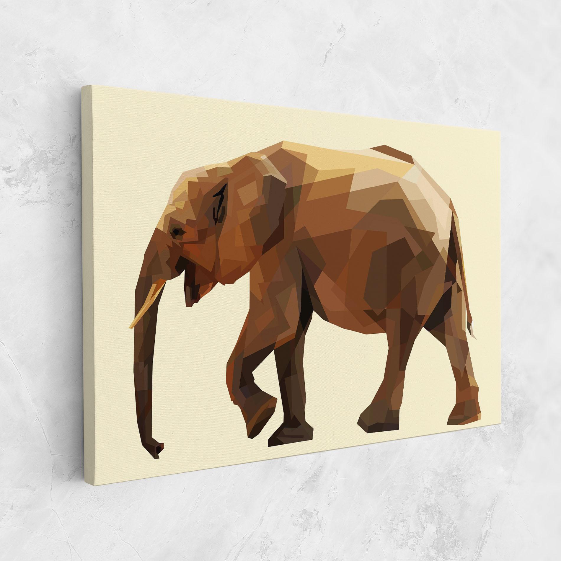 Leinwandbild Walking Elephant Cream mockup 1